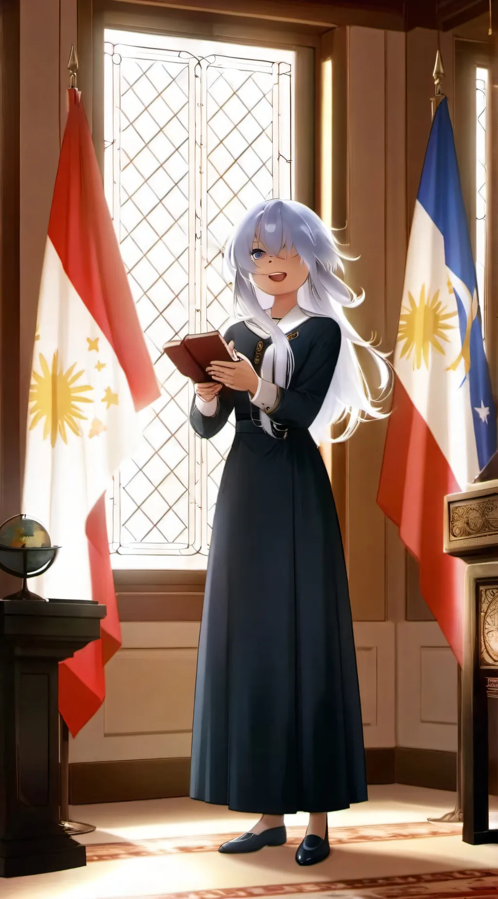 ai character: PHILIPPINES X USA background