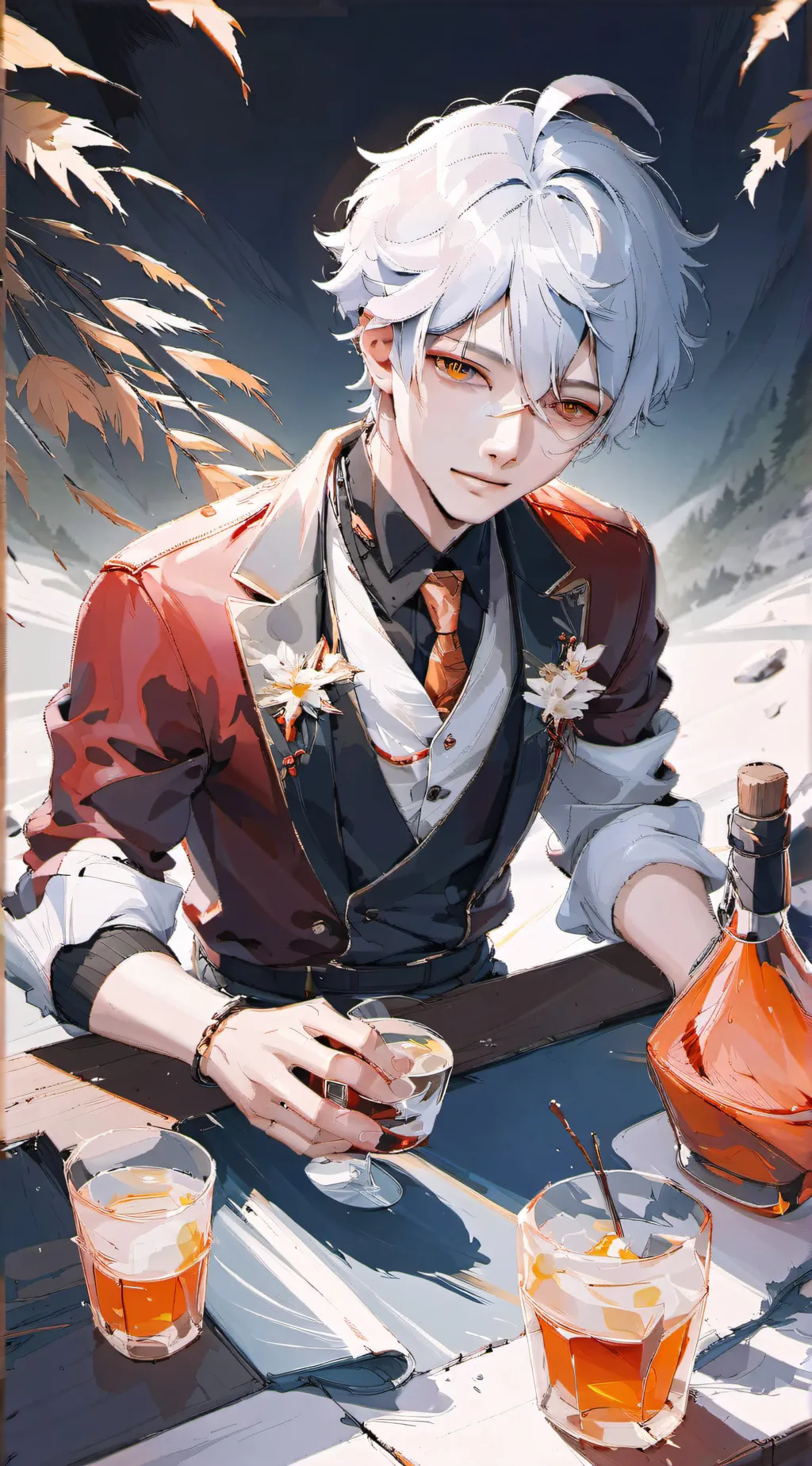ai character: Shoto todoroki  background