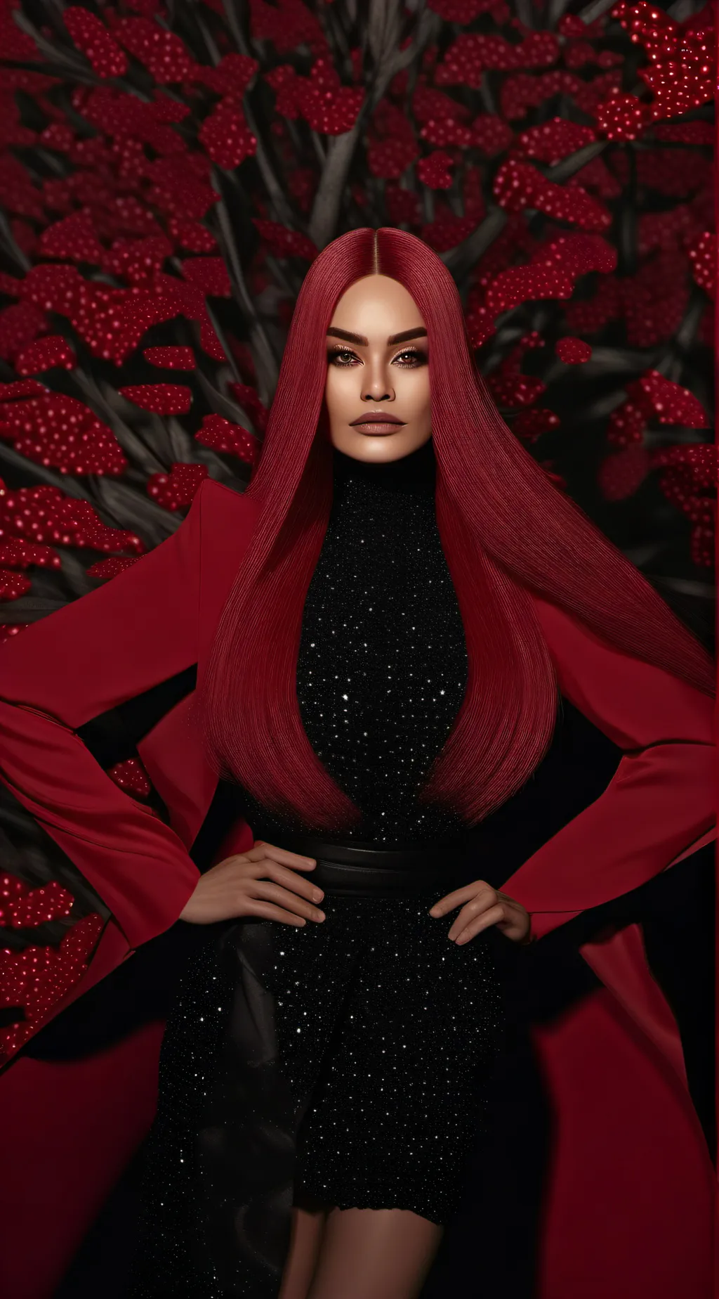 ai character: Queen of hearts  background