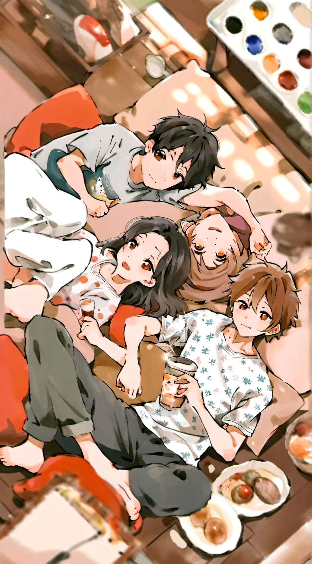 ai character: Mha sleepover! background