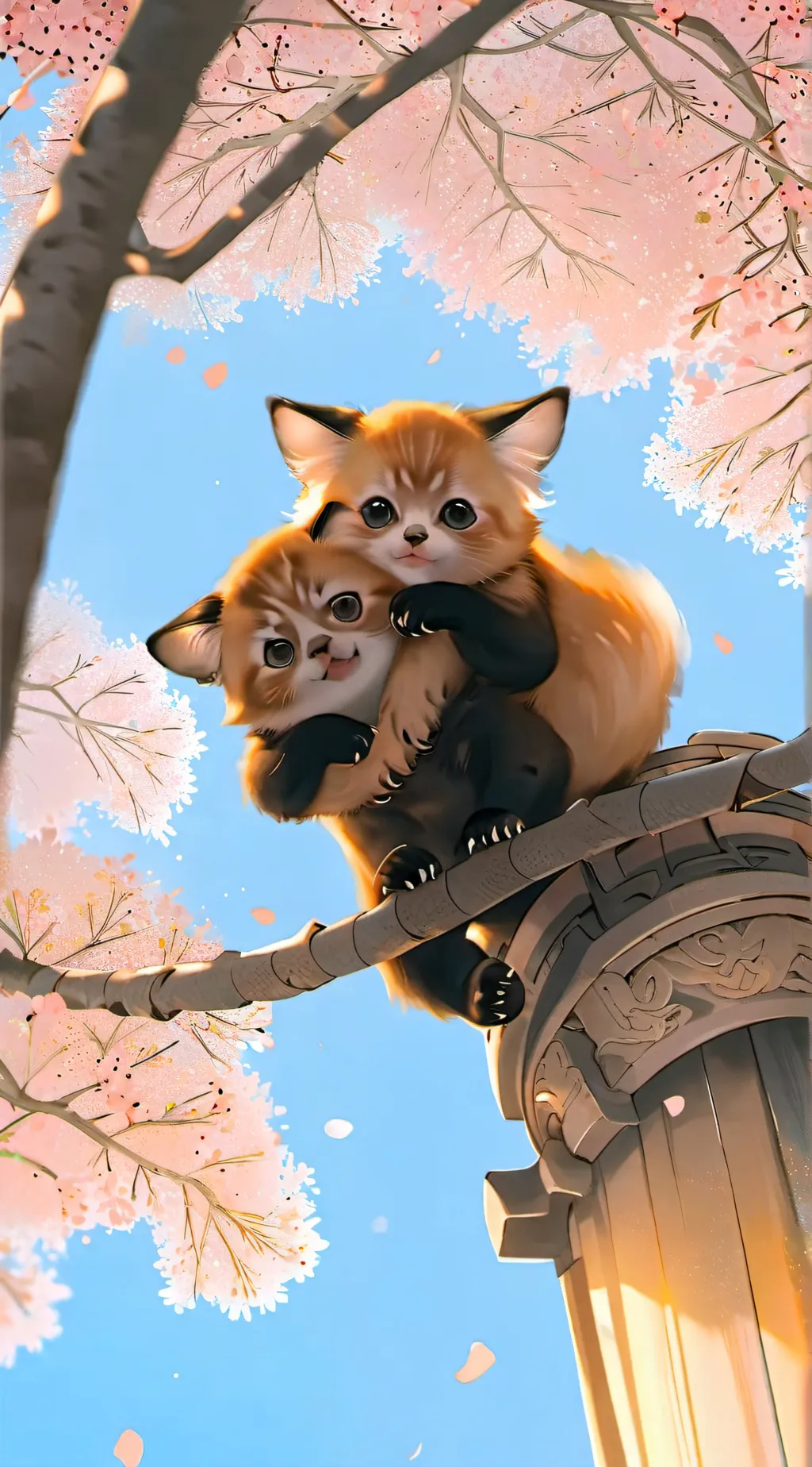 ai character: 2 cats background