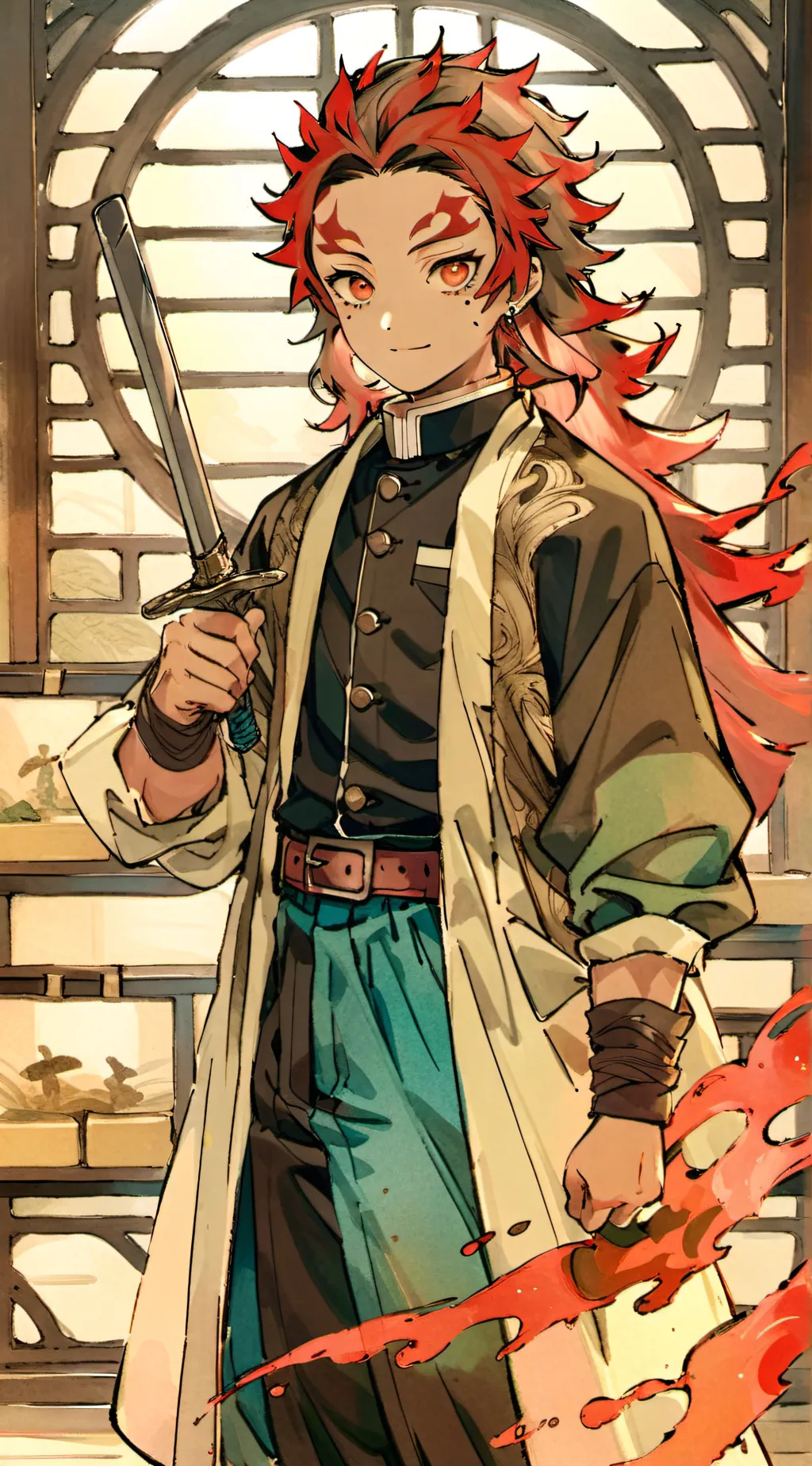 ai character: ds horror movie background