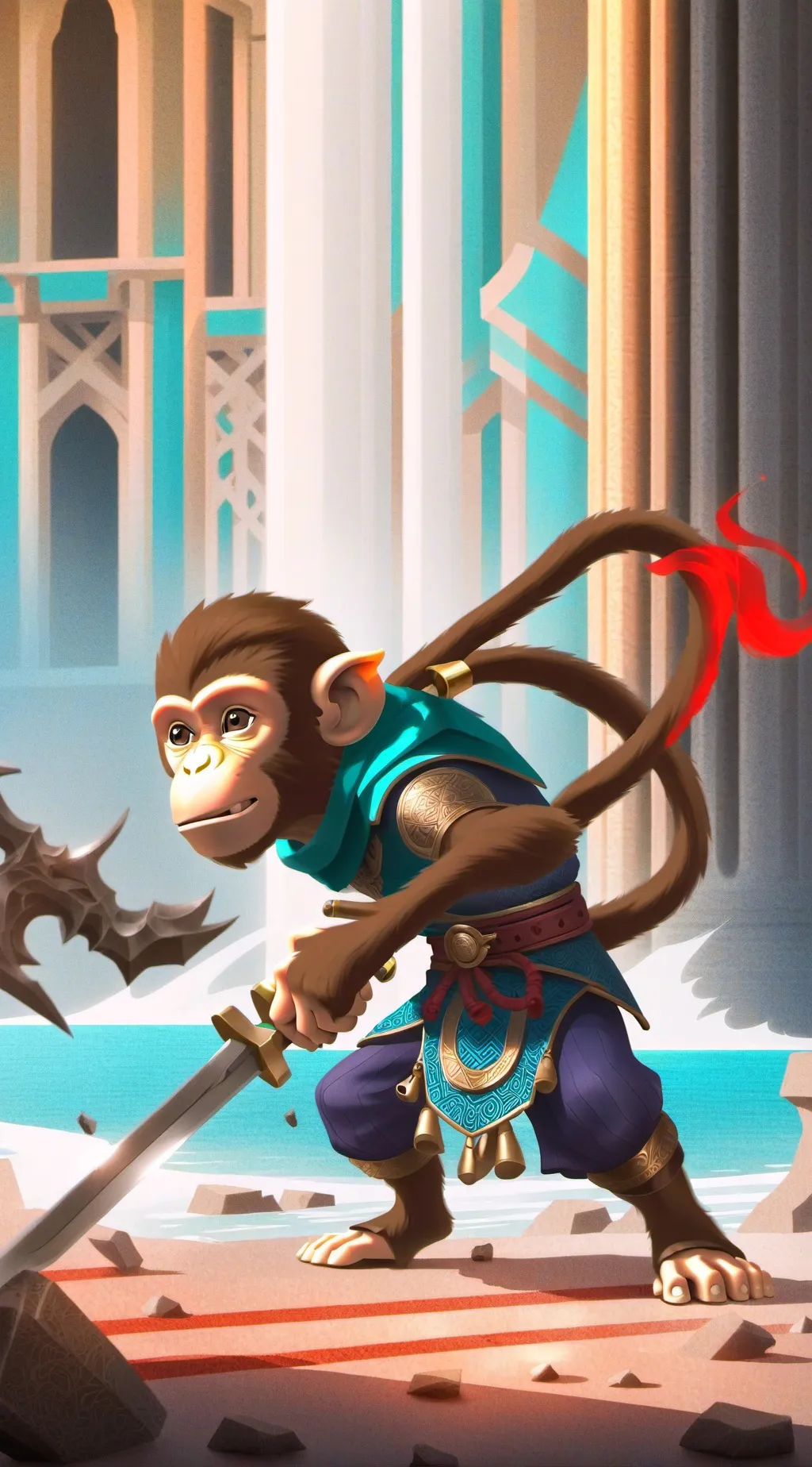 ai character: Monkey man  background
