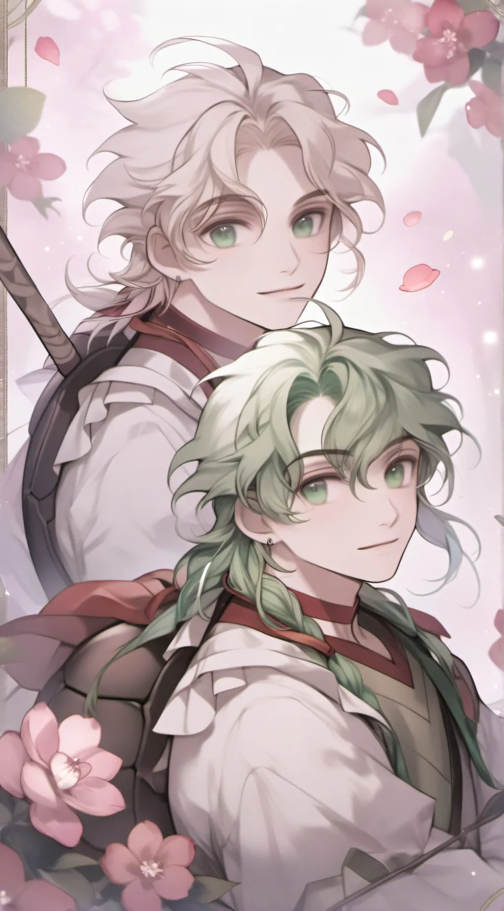 ai character: Leo and Raph❤️💙 background