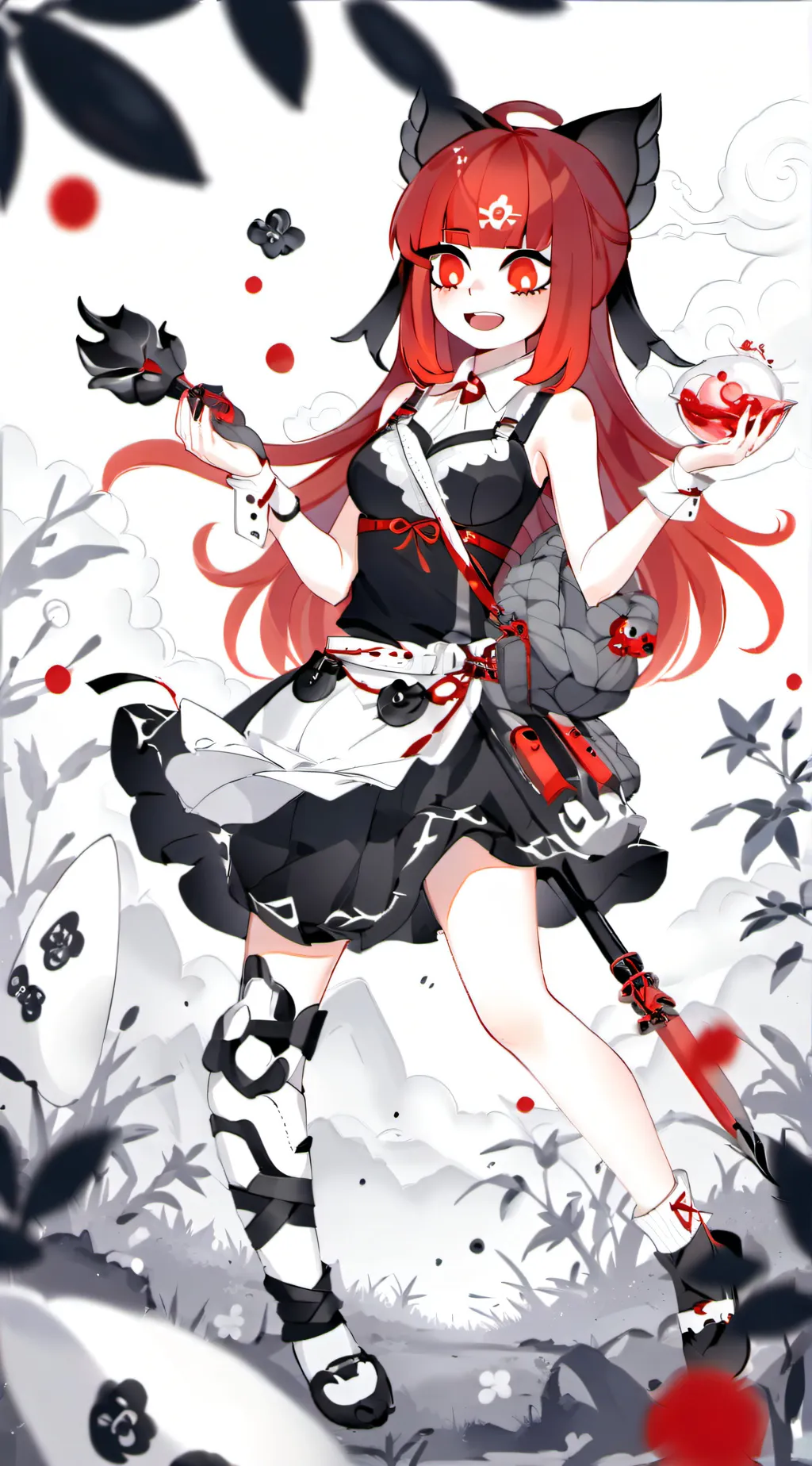 ai character: red  background