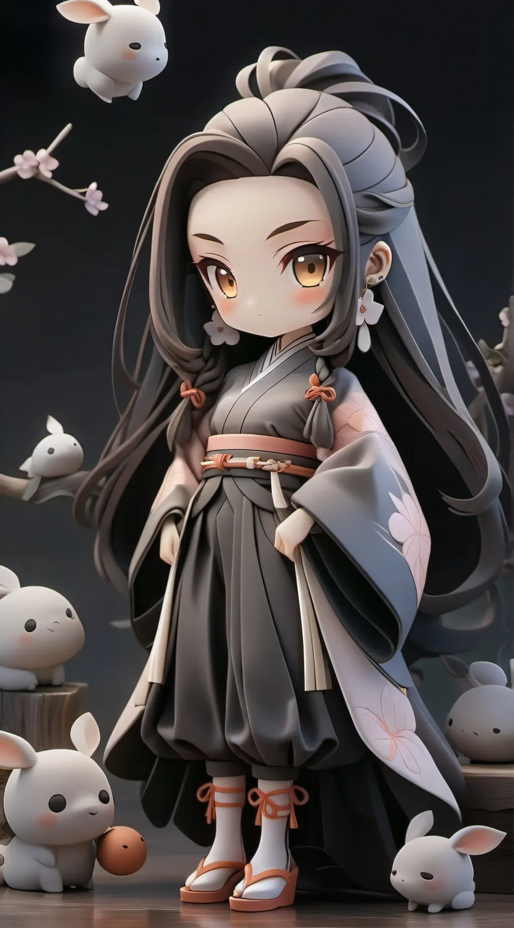 ai character: nezuko x zenitsu  background