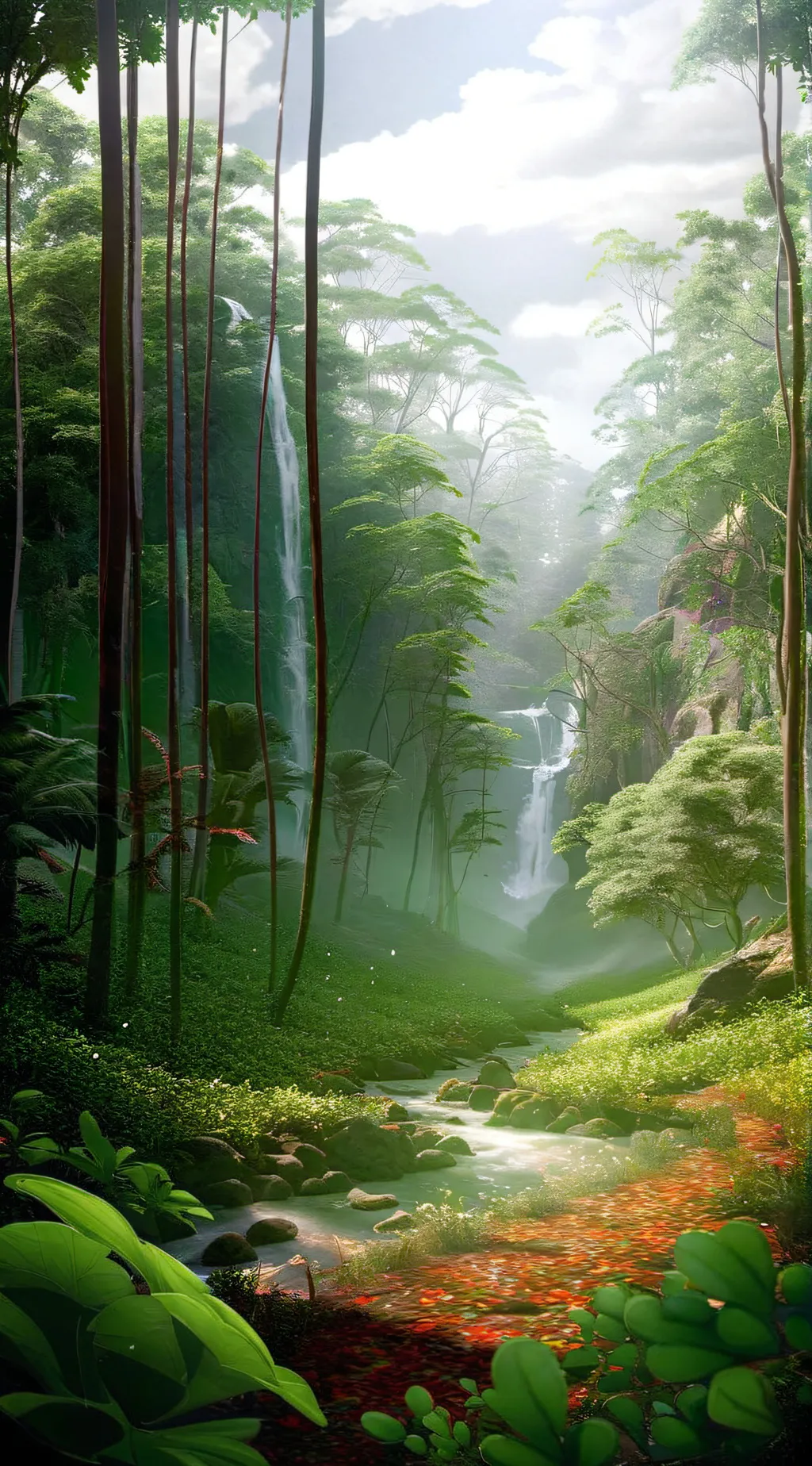 ai character: The rainforest background