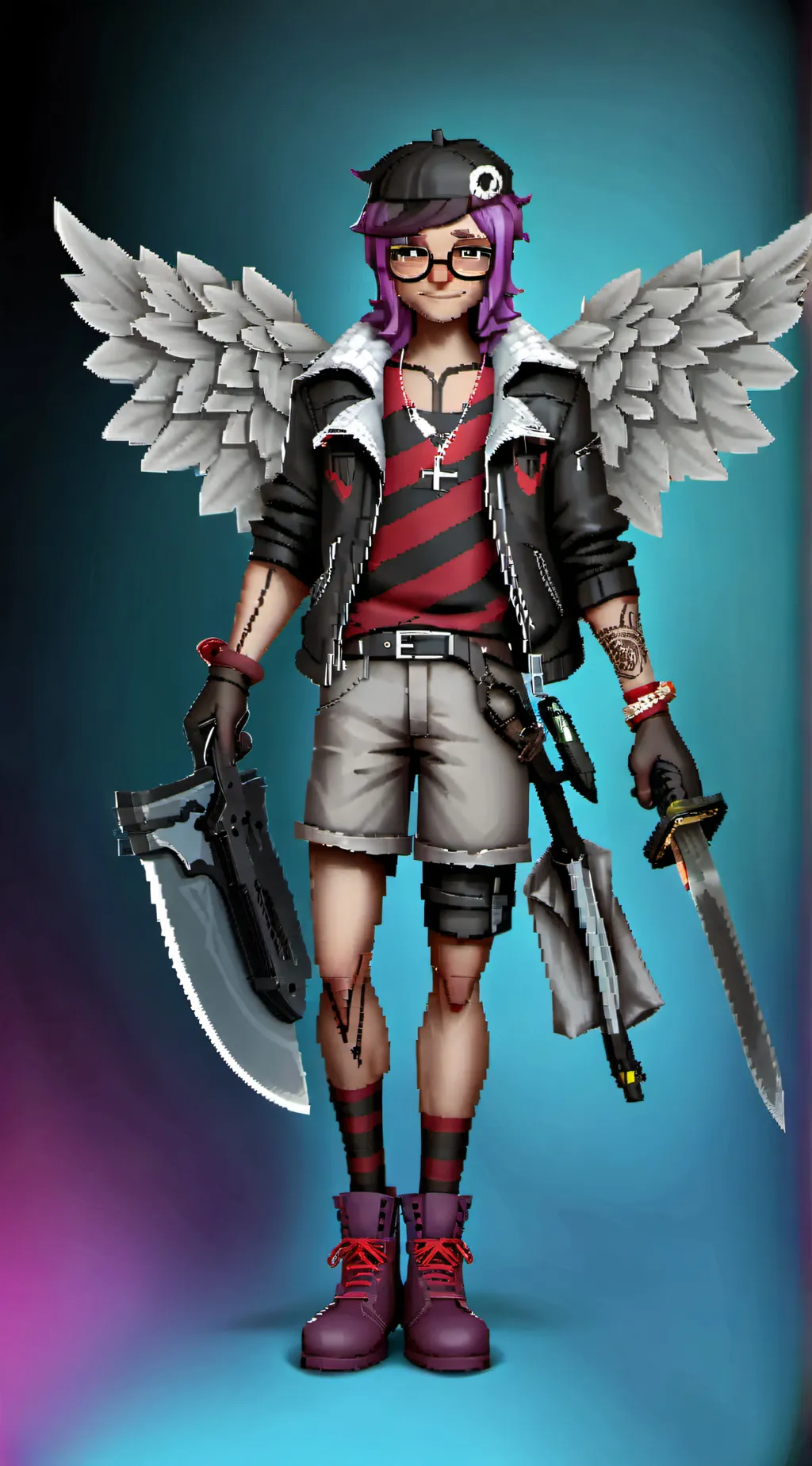 ai character: 💵giltch💵 background