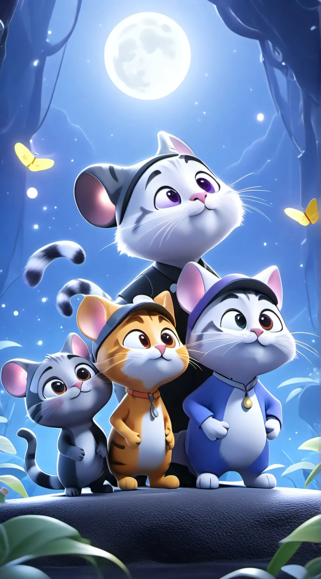 ai character: Ollie and Moon background