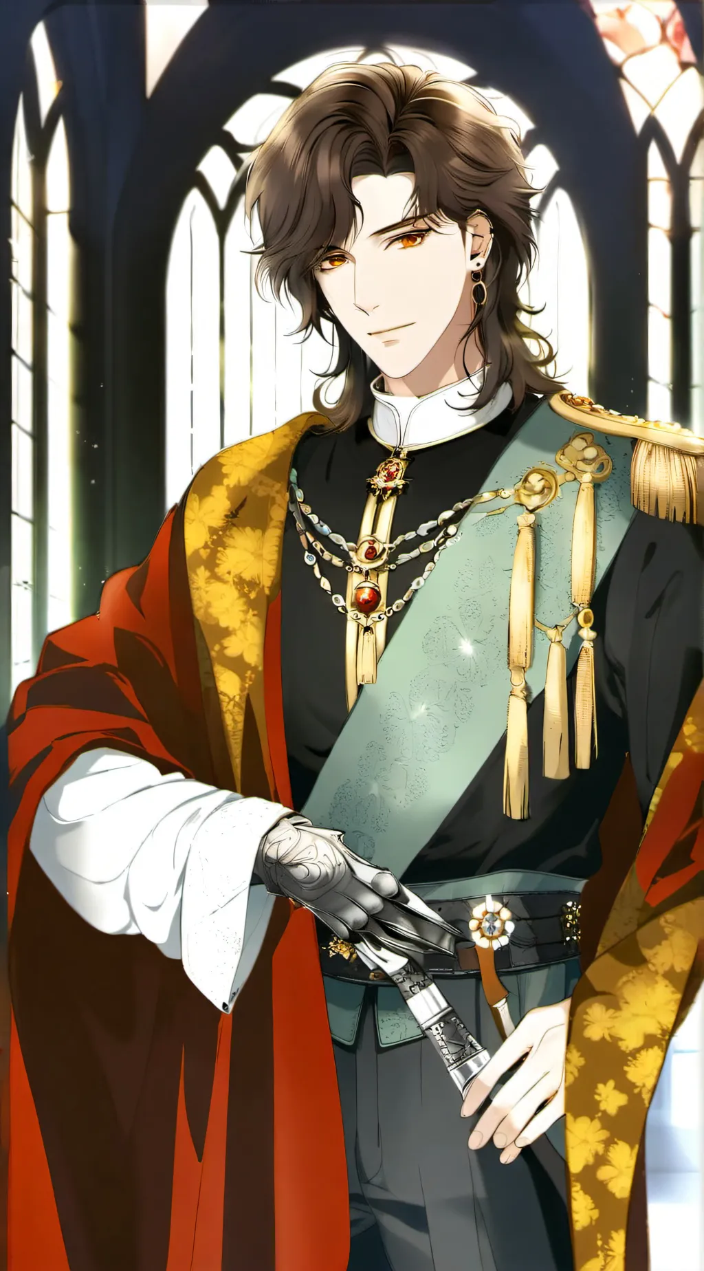 ai character: King harry  background