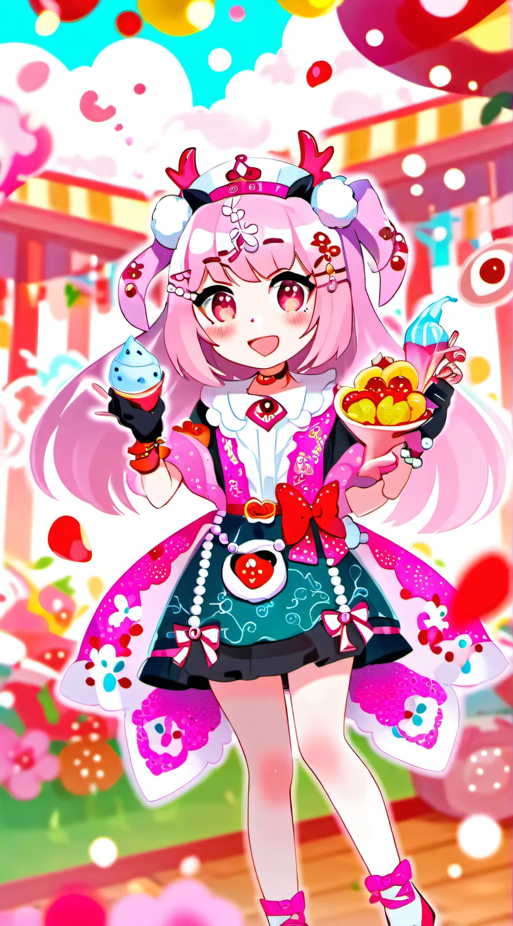 ai character: Rainbow background