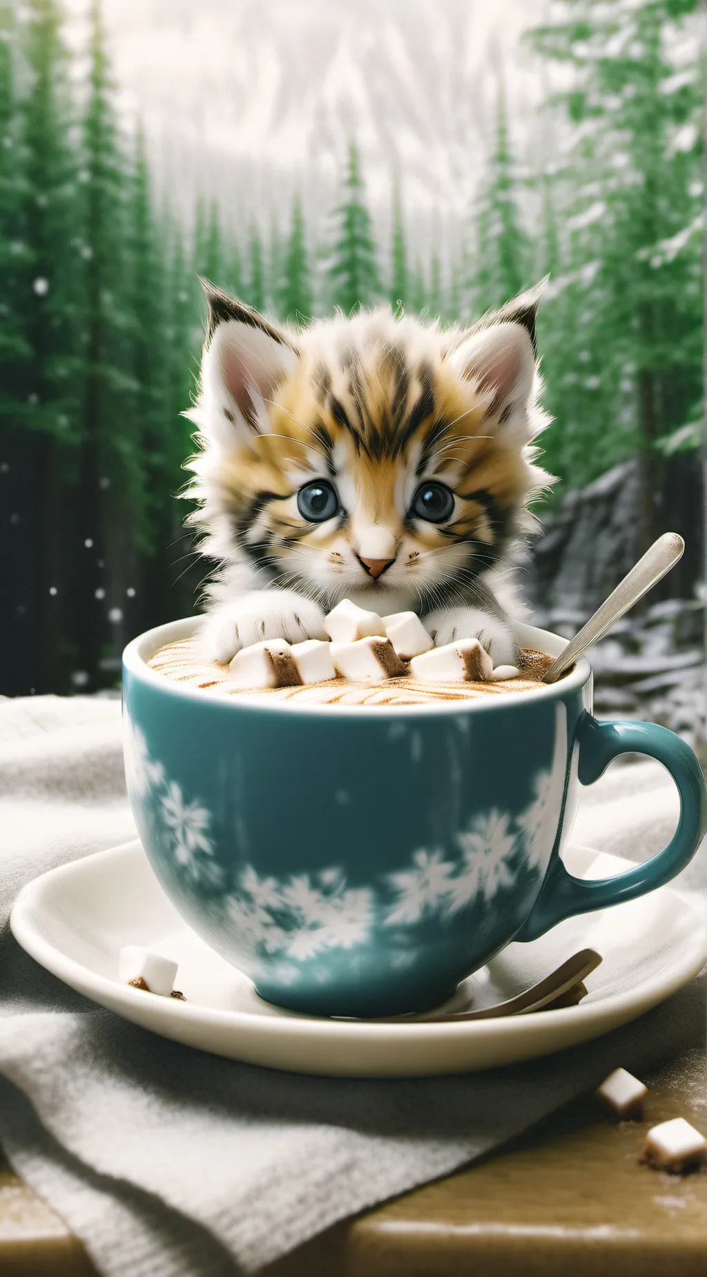 ai character: Hot choco kitten background
