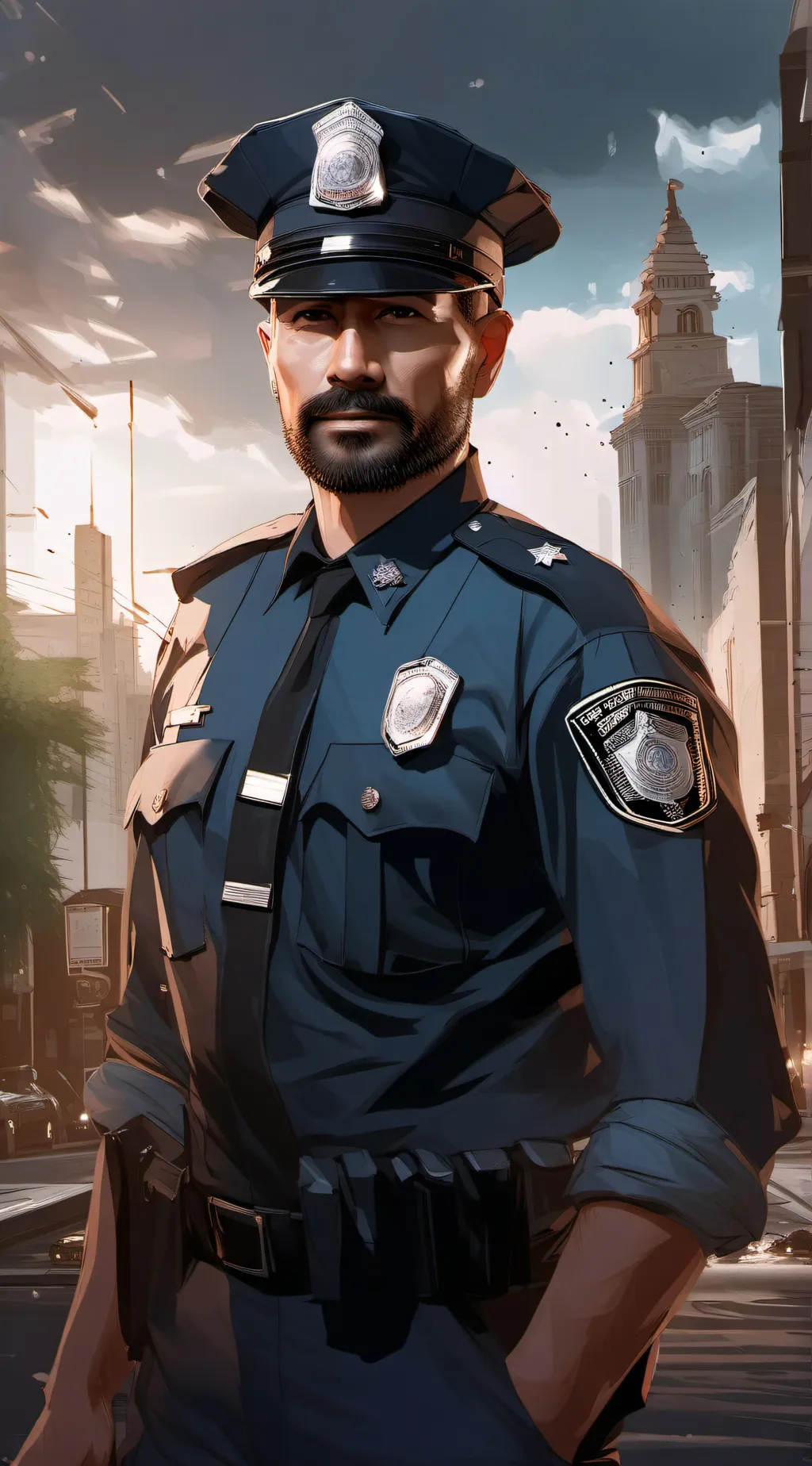 ai character: Officer Ellite  background