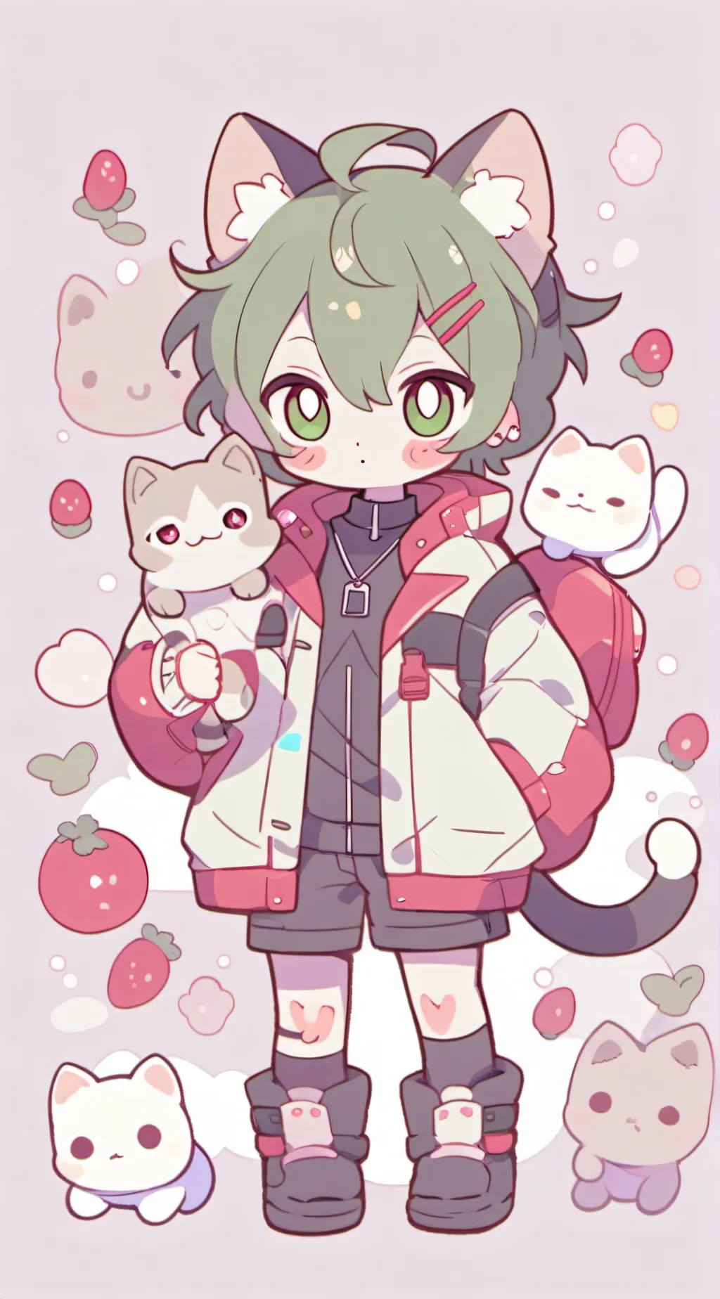 ai character: Bakudeku kittens background