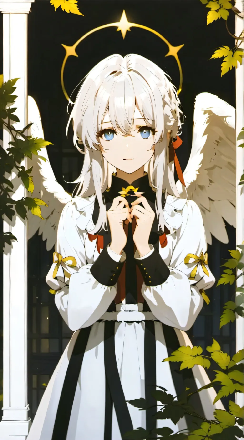 ai character: angel in prison background