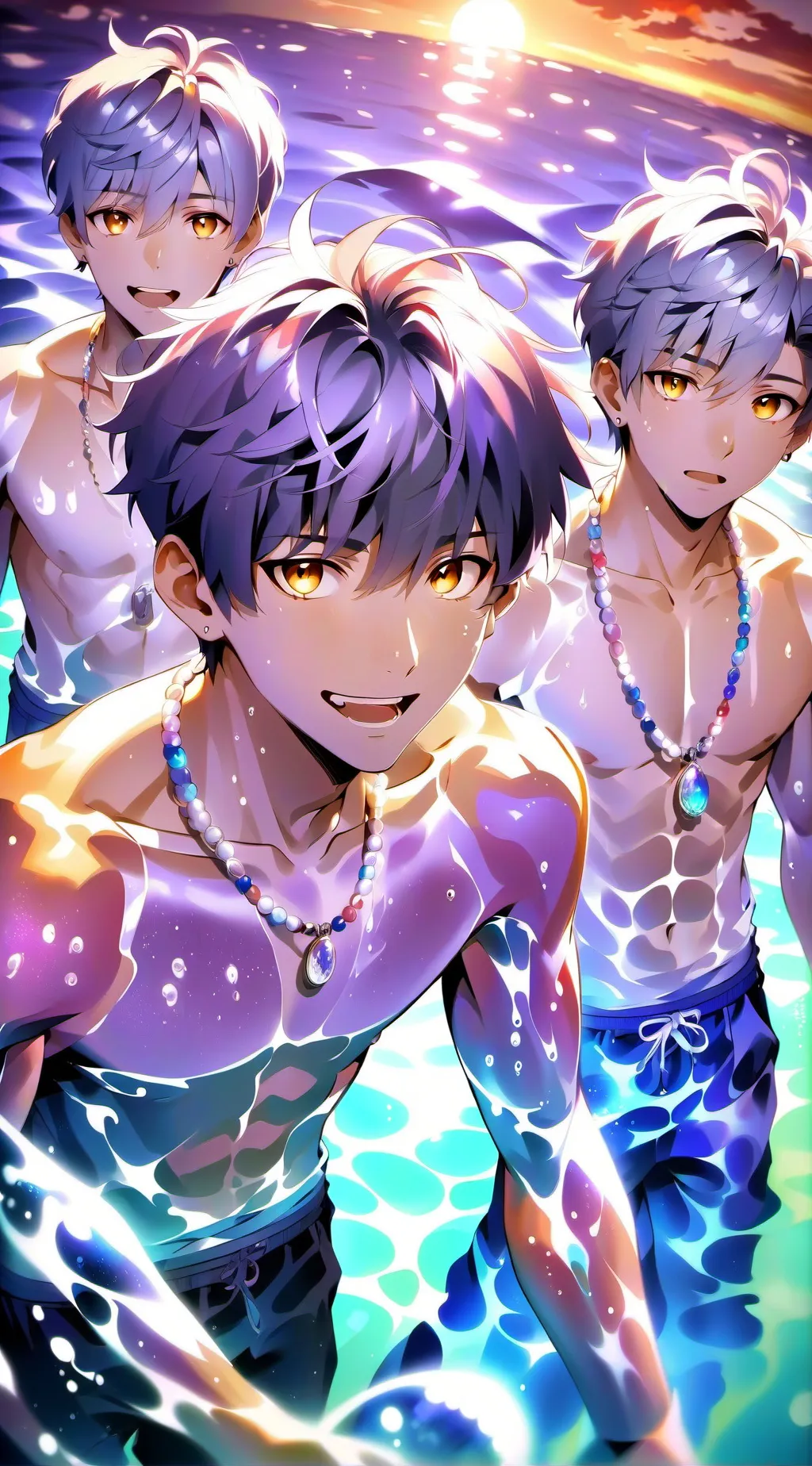 ai character: pool party   background