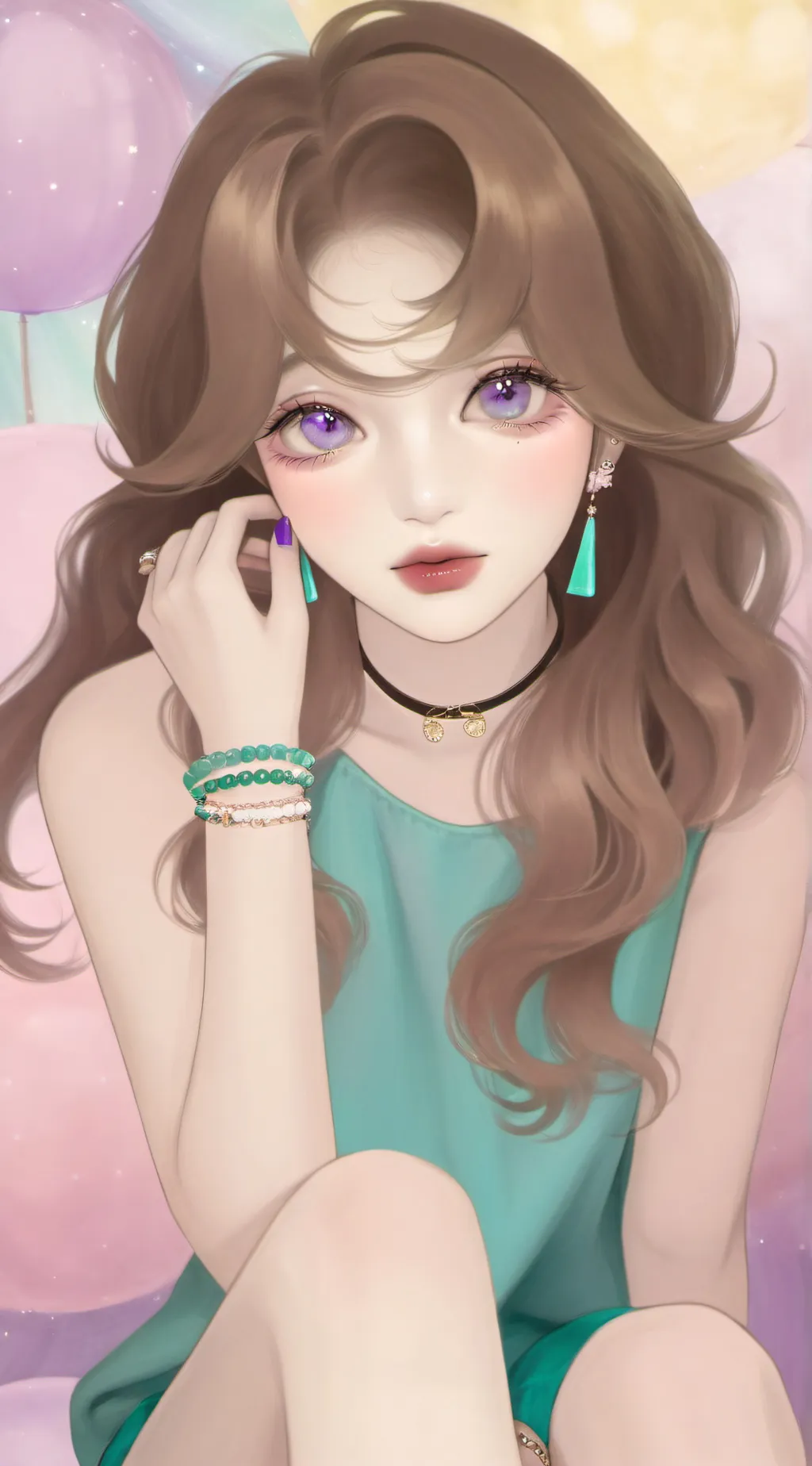 ai character: Violet background