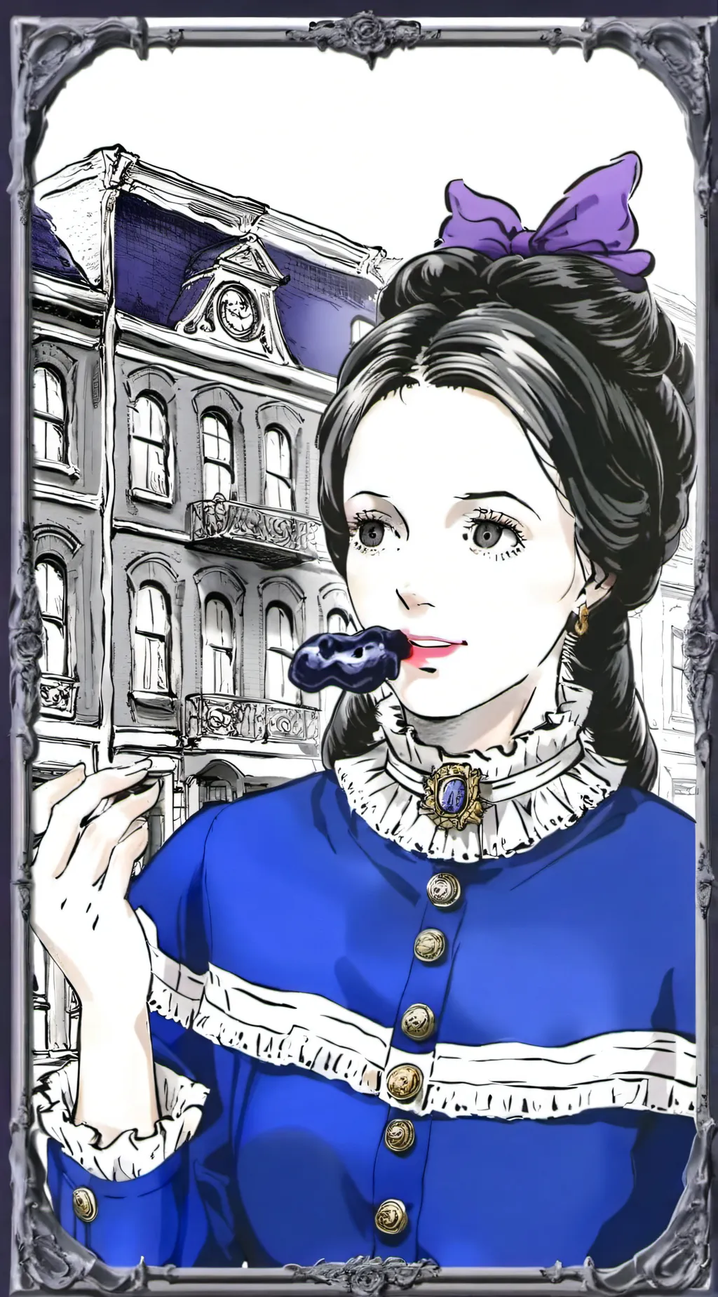 ai character: violet Beauregard  background