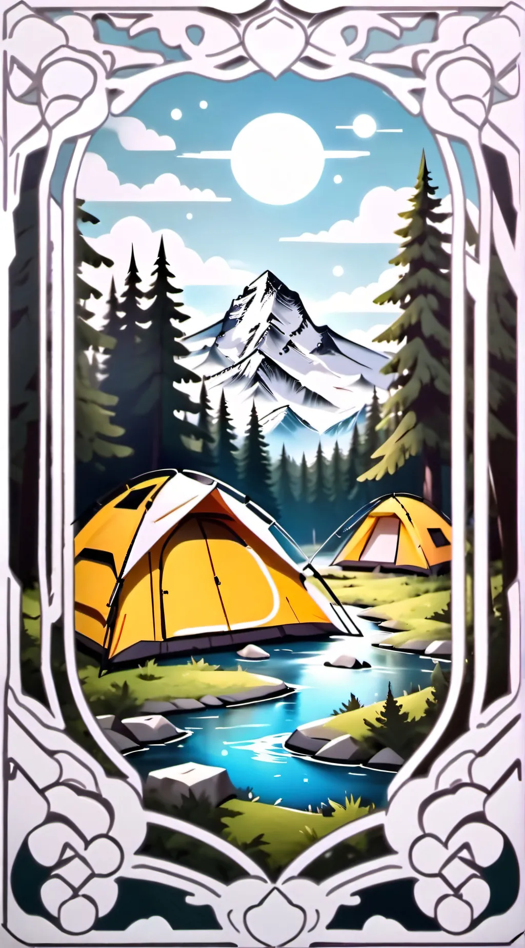 ai character: MHA CAMPING TRIPP! background