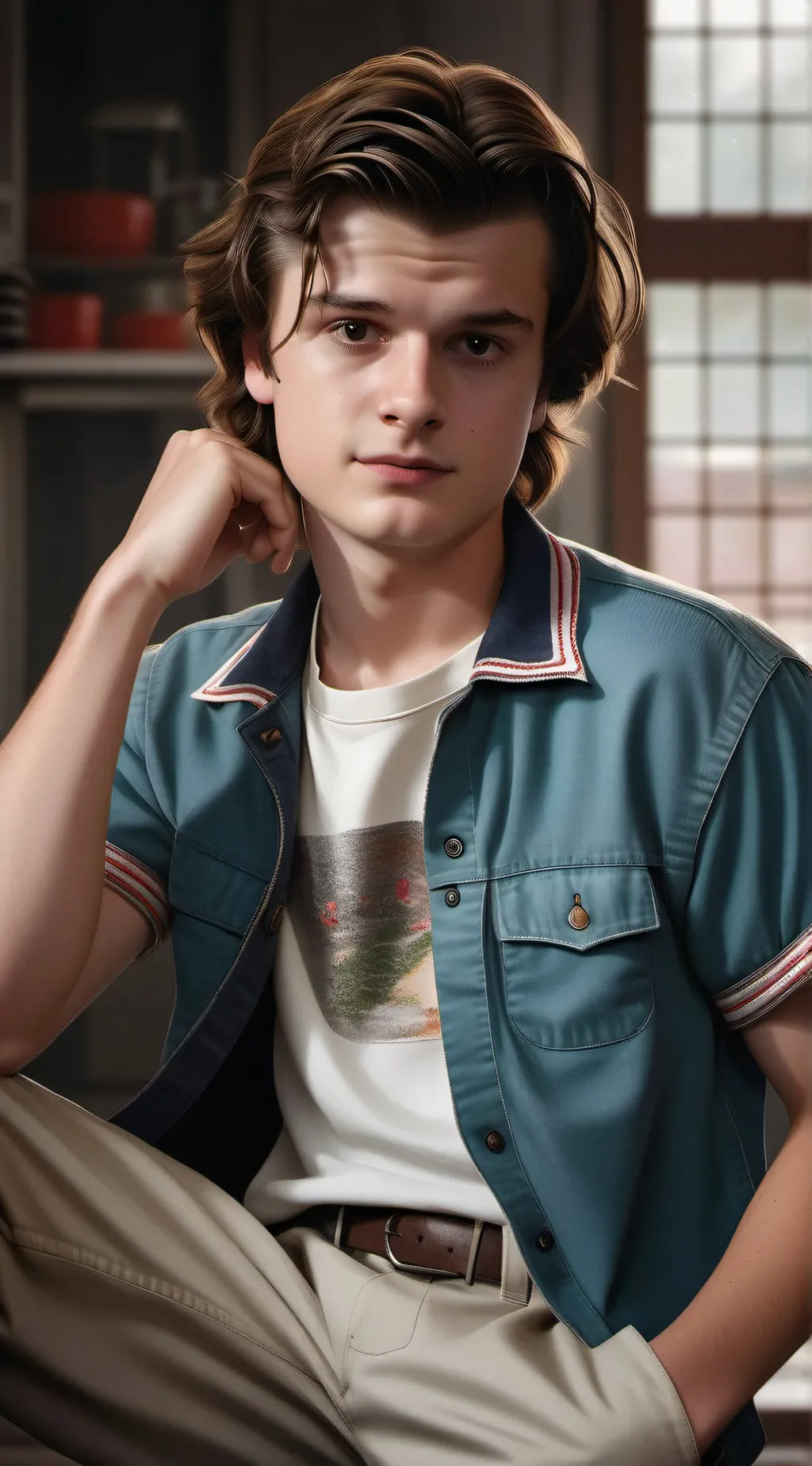 ai character: Steve Harrington  background