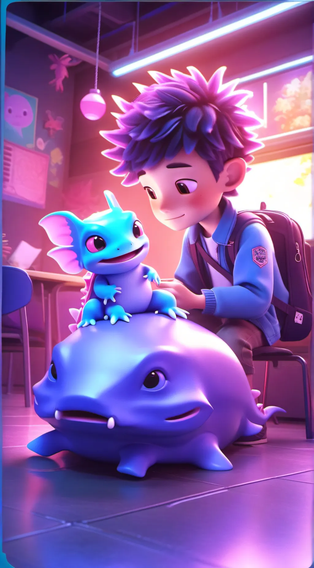 ai character: animal school background