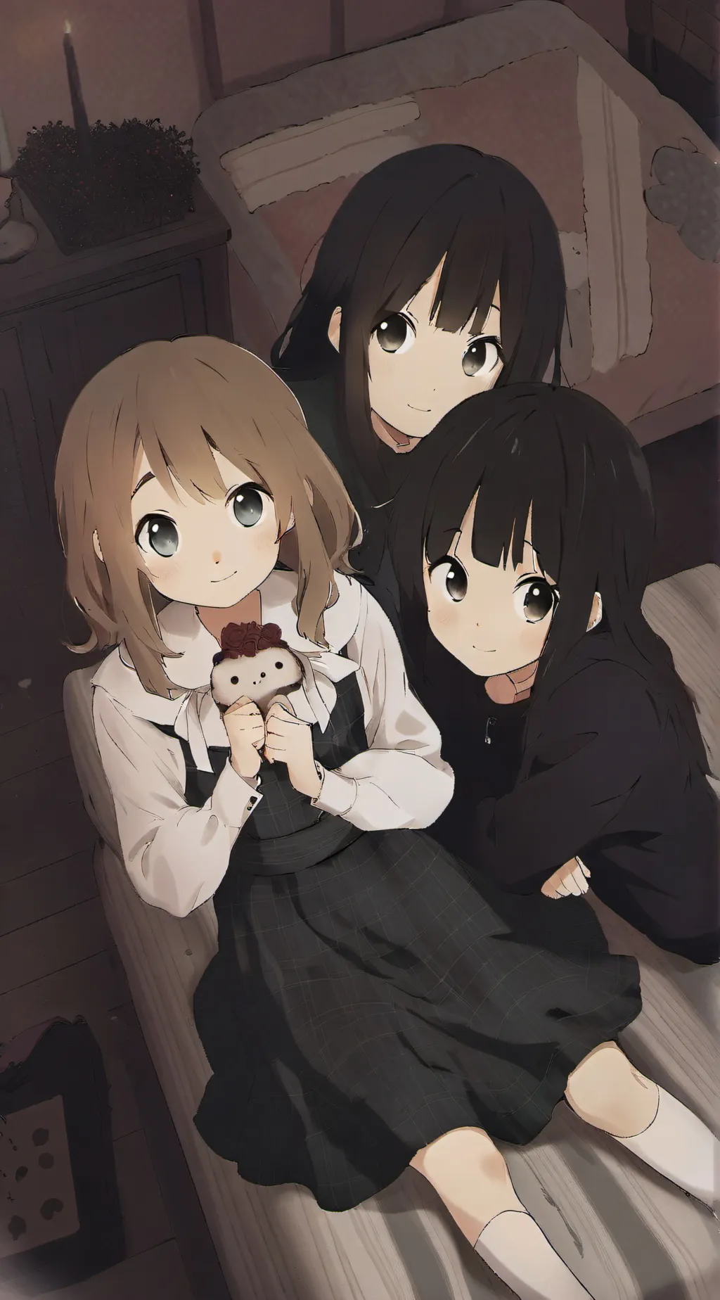 ai character: girls sleepover background