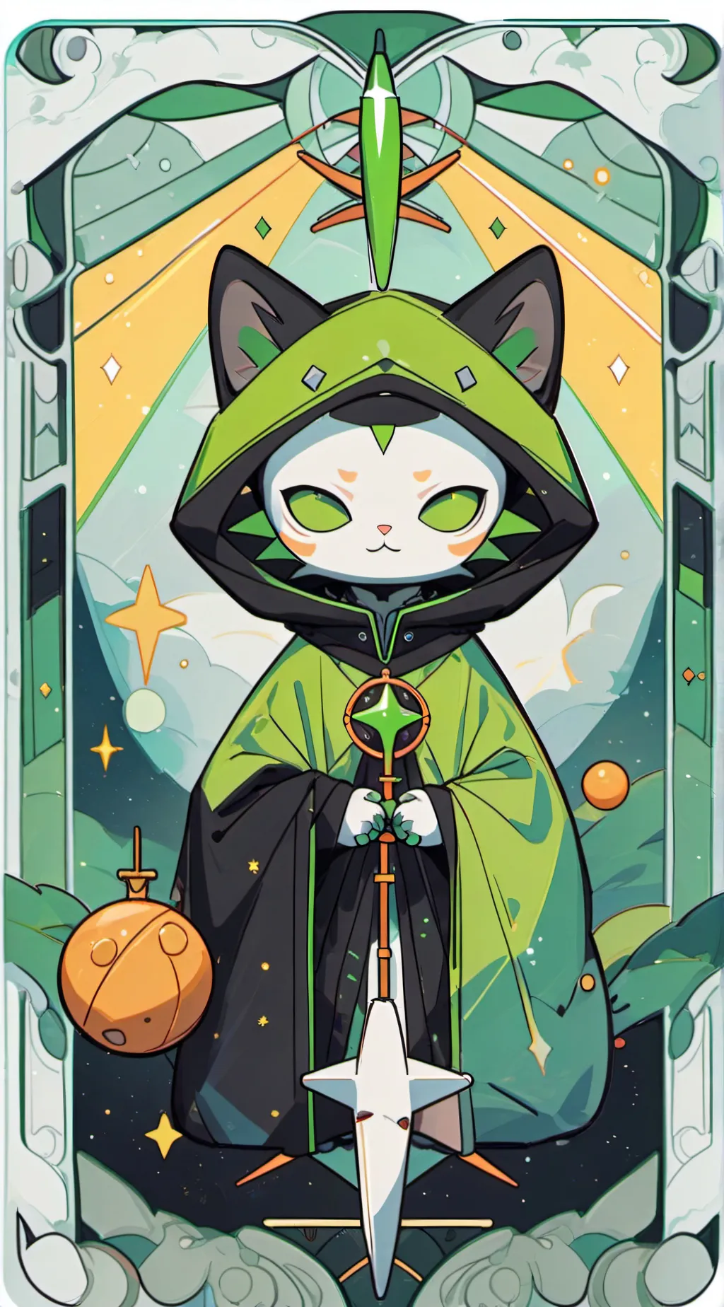 ai character: alien cat background