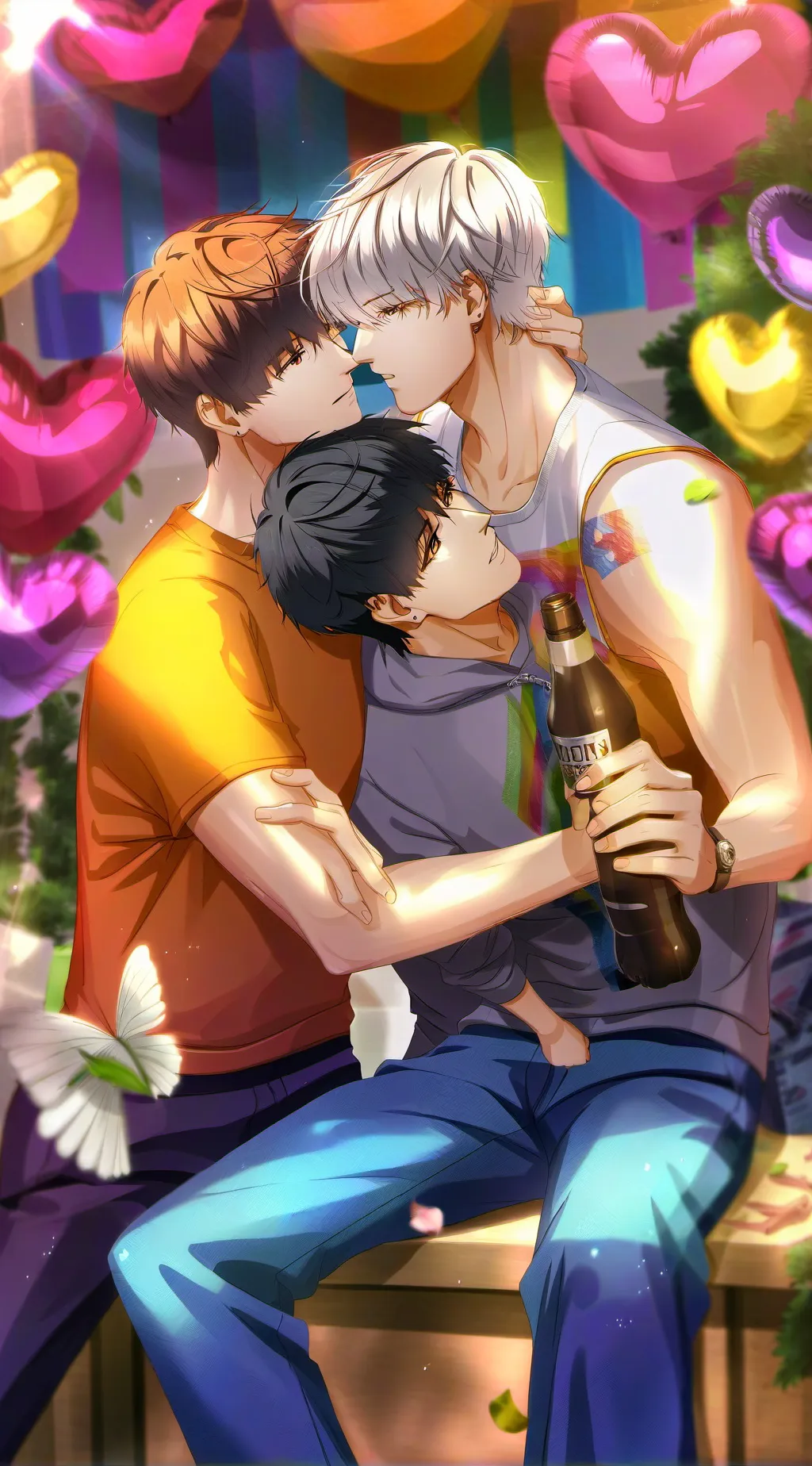 ai character: Alex,Leo!& Bennett background