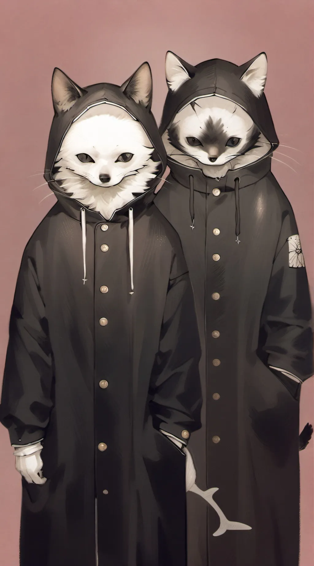 ai character: Vic and Nora  background