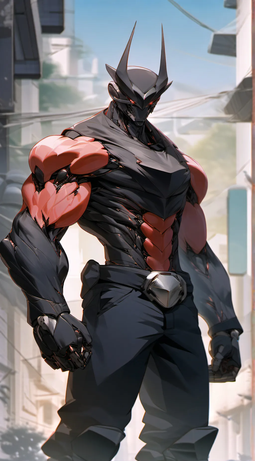 ai character: Red robo-1 background