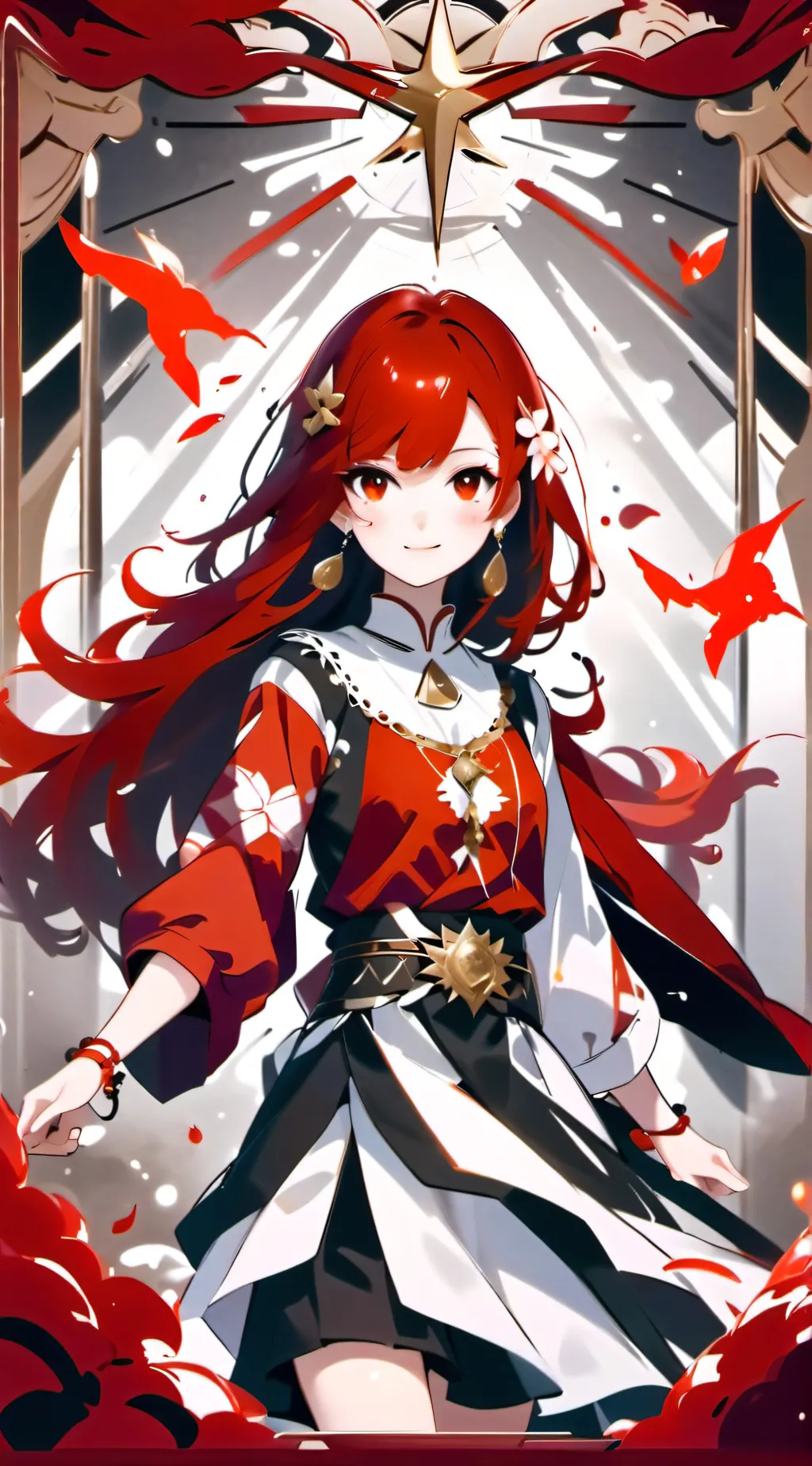 ai character: Red background