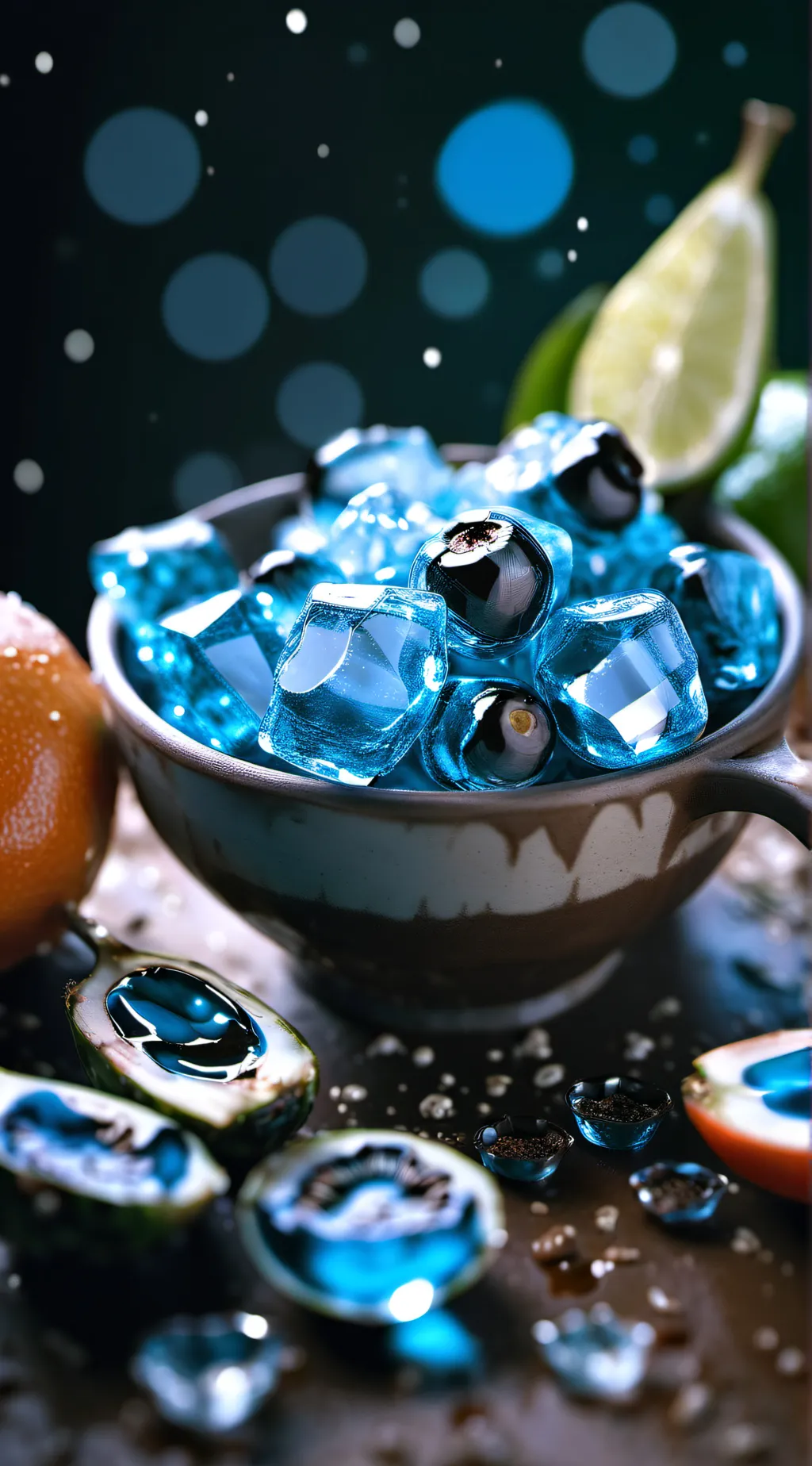 ai character: blueberrys background