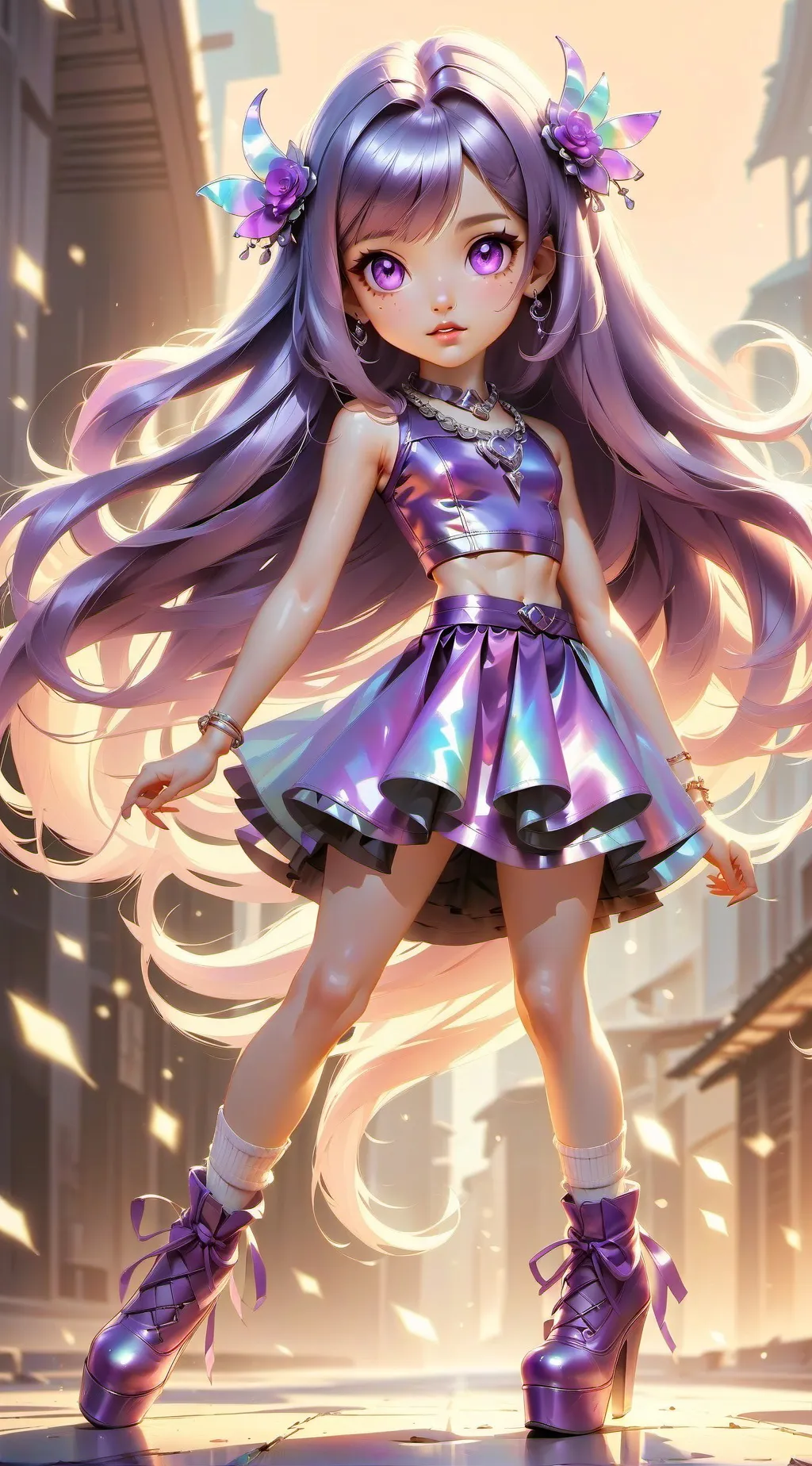 ai character: Purple background