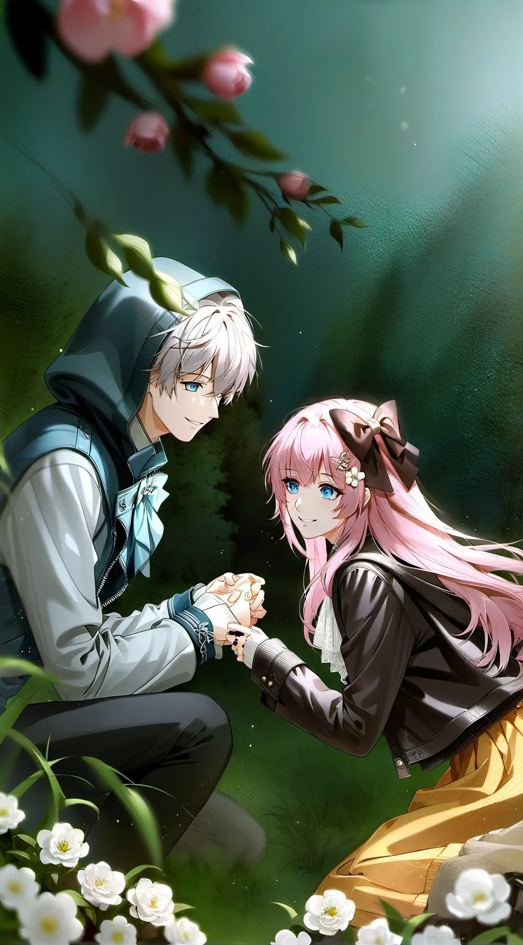 ai character: Andrew and Olivia  background