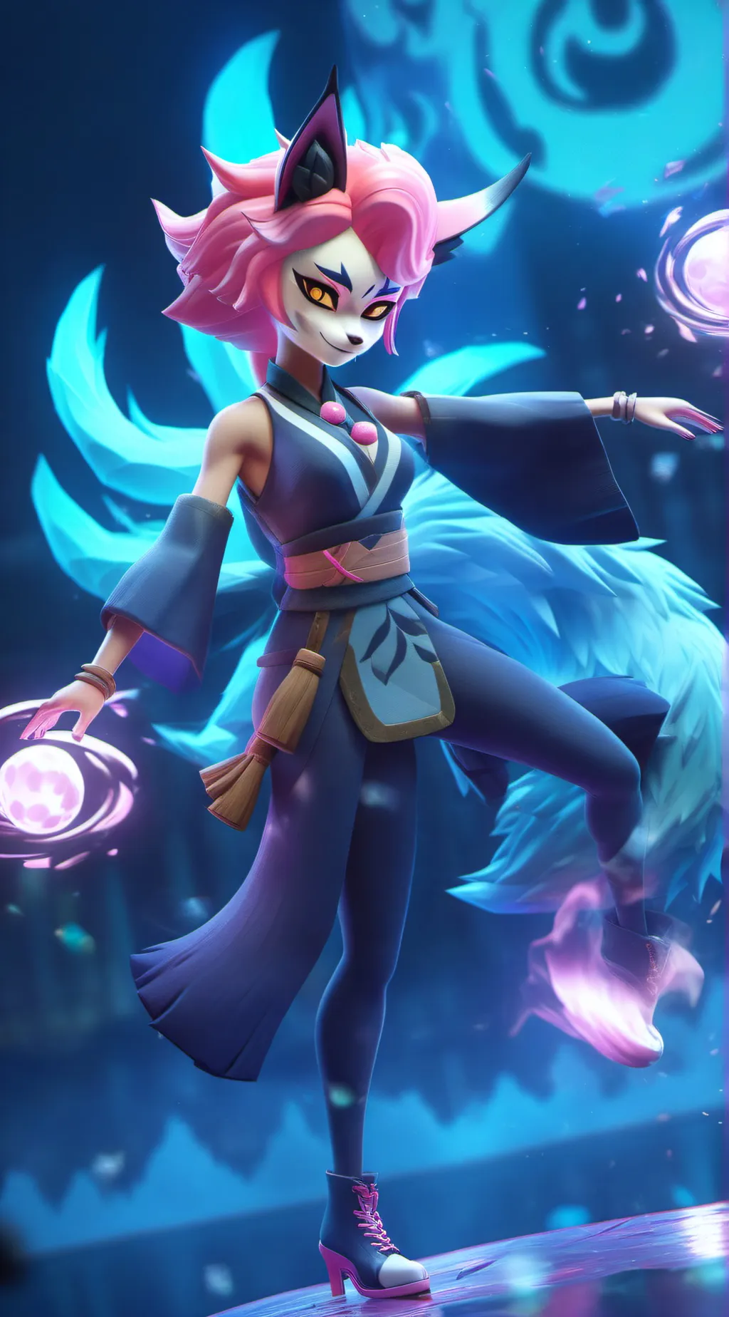 ai character:  kimiko five tails background