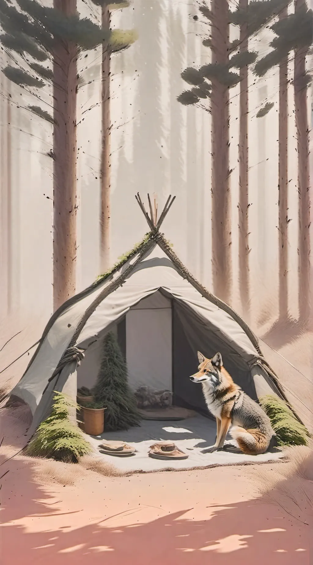ai character: therian camp!✨🔮🤍 background