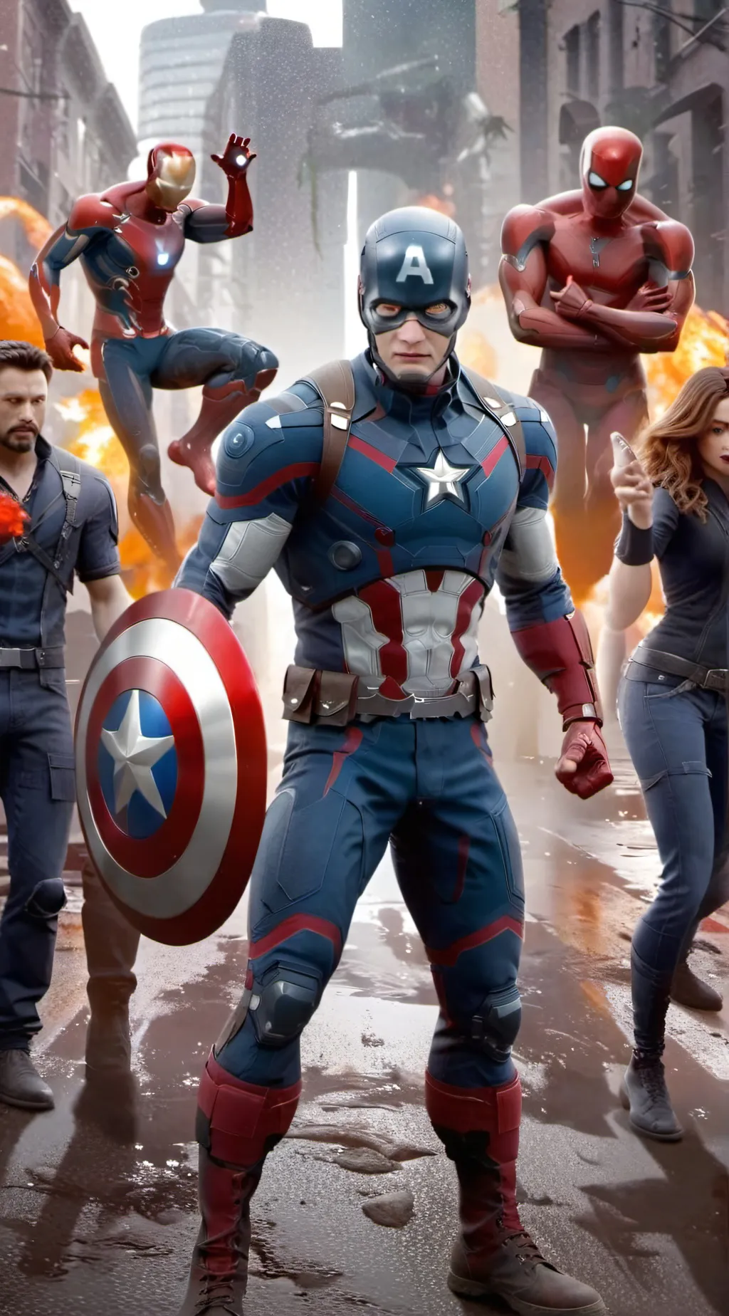 ai character: The Avengers  background