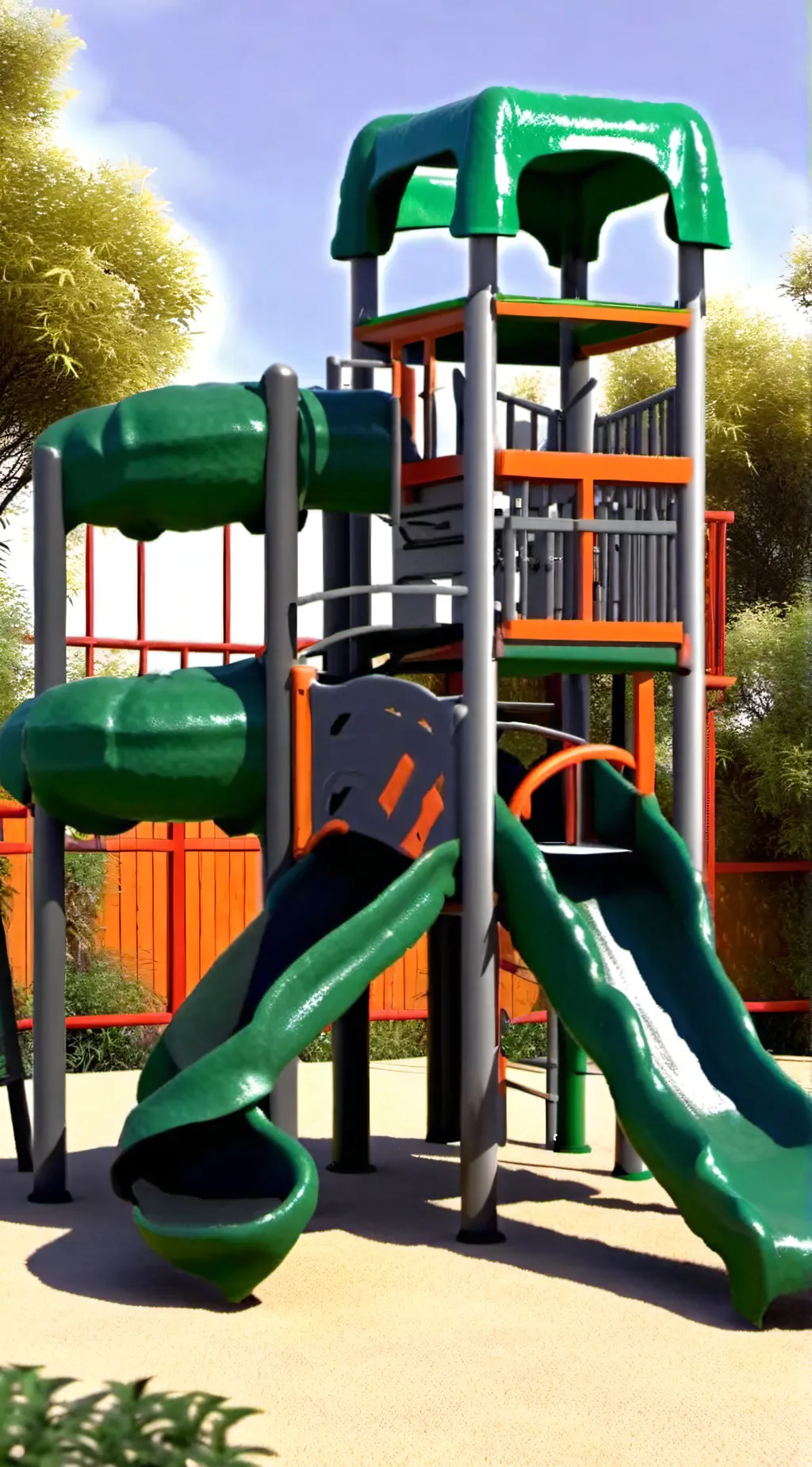 ai character: mountain playgroun background