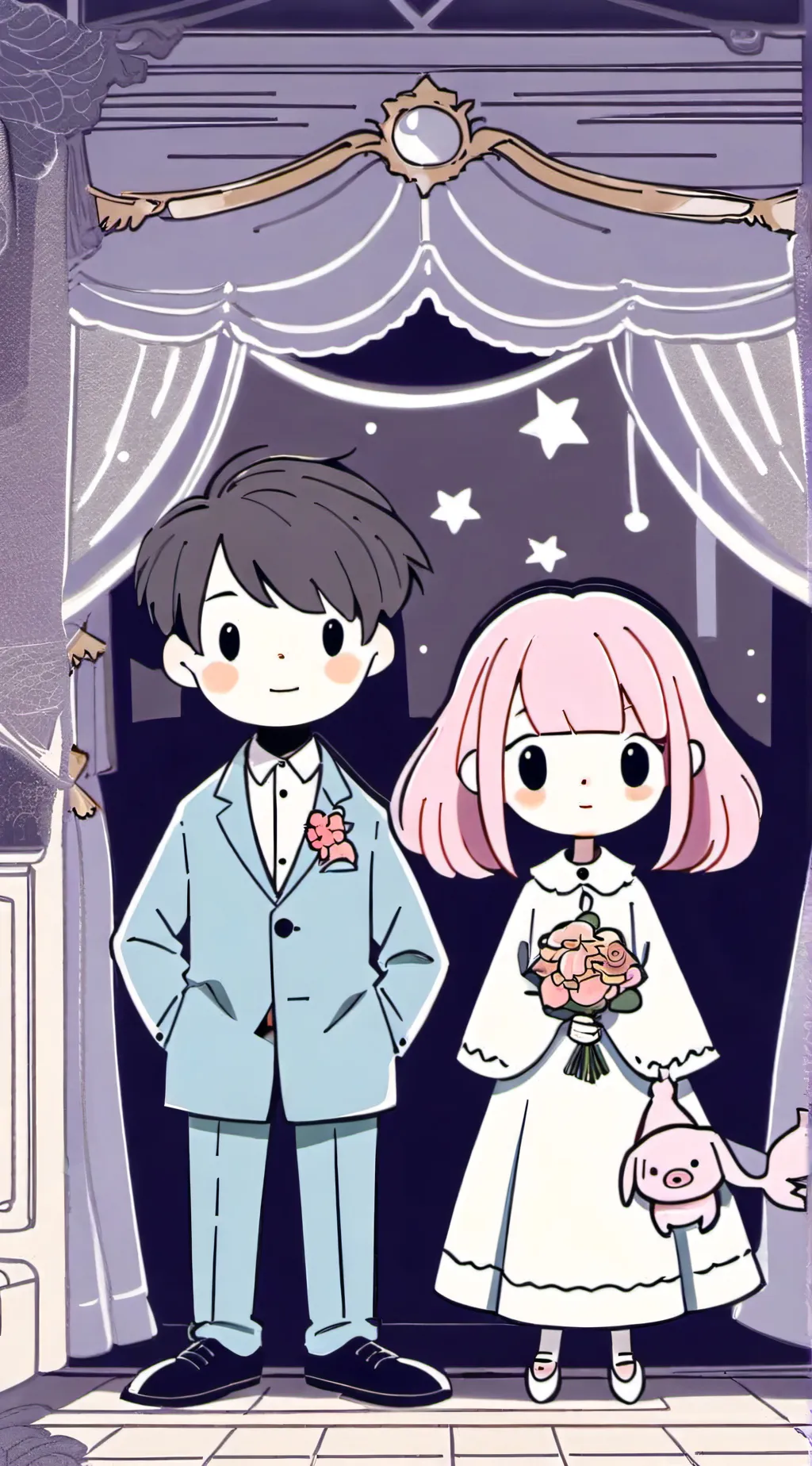 ai character: Elphant and Piggie background