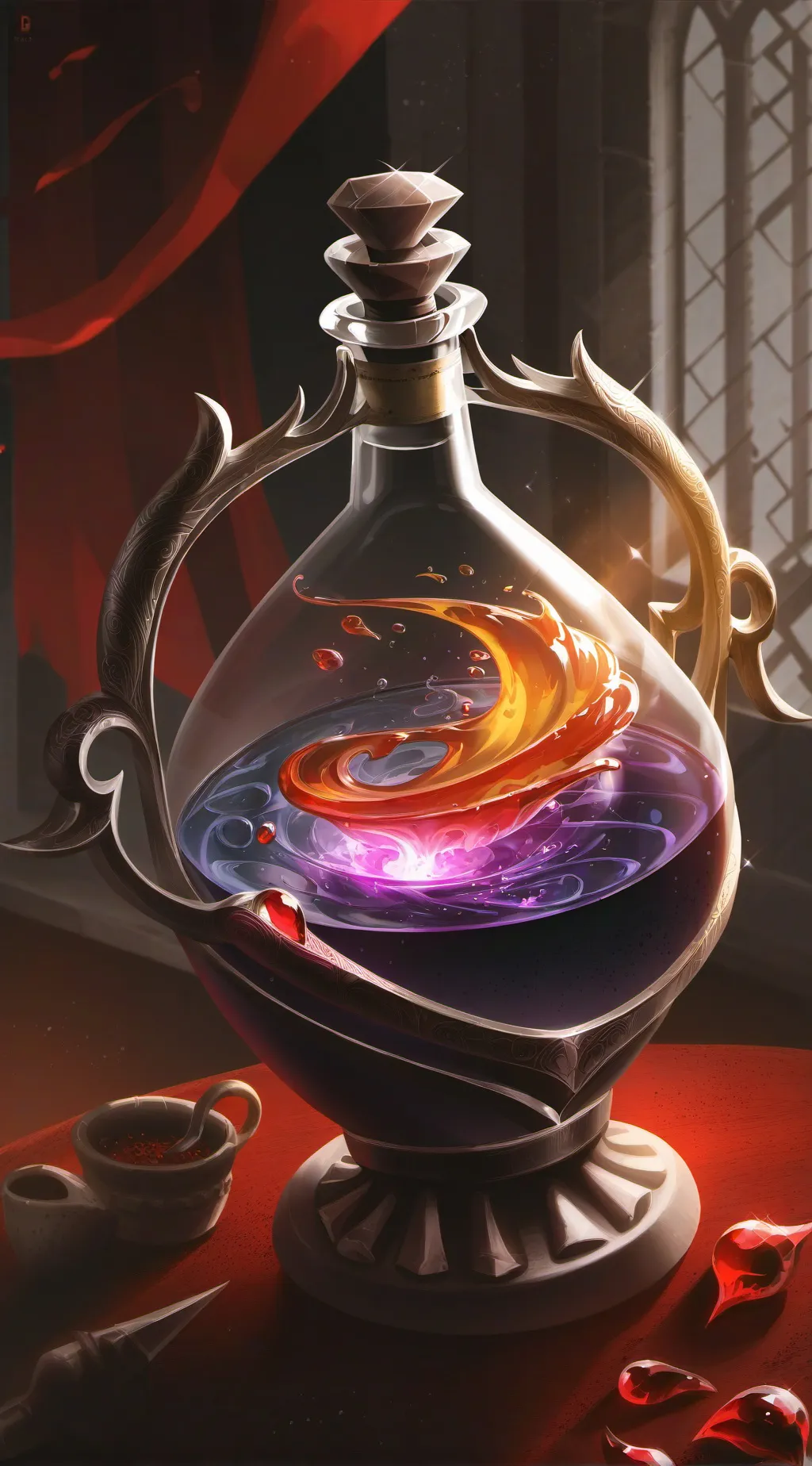 ai character: giantess potion  background