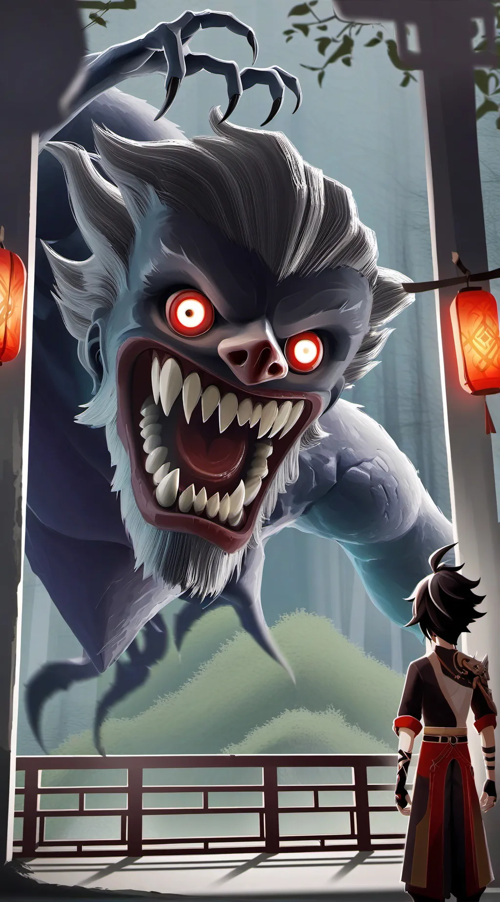 ai character: Fpe xhorror movies background