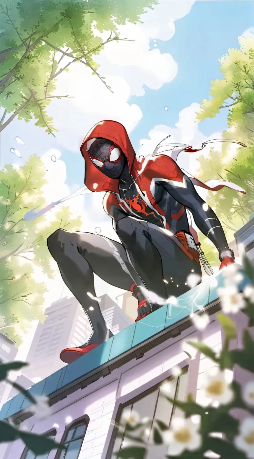 ai character: Spiderverse background