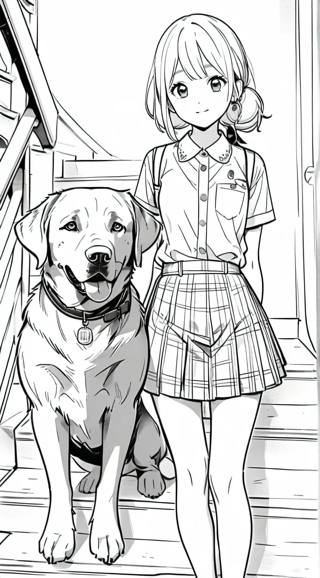 ai character: Luna(my dog)and me background