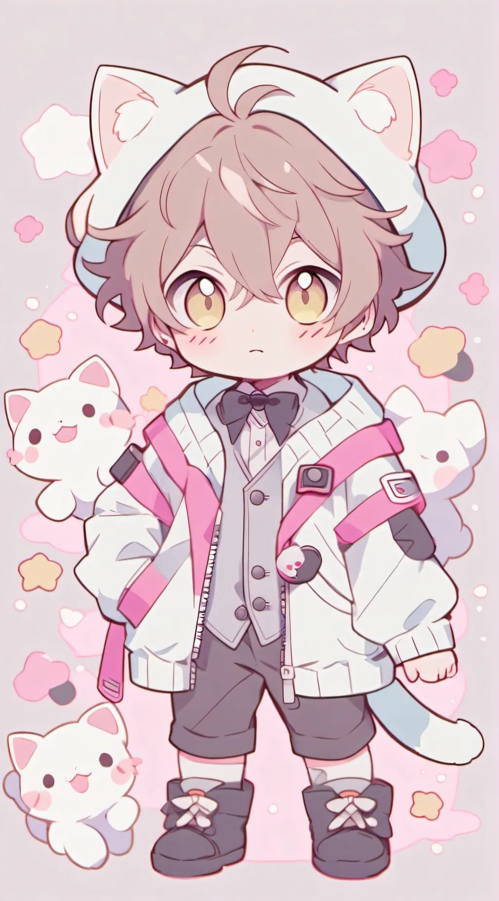 ai character: Cat boy toddler background