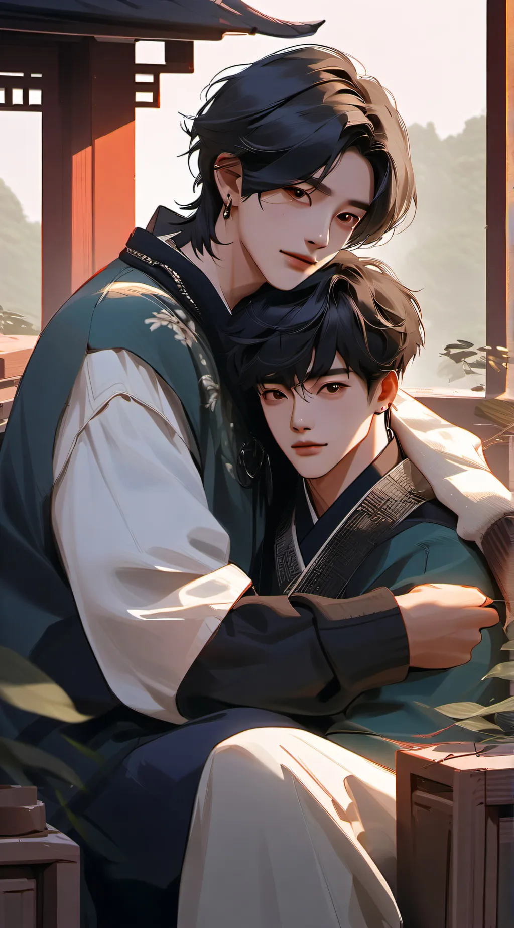 ai character: hyunlix and skz background