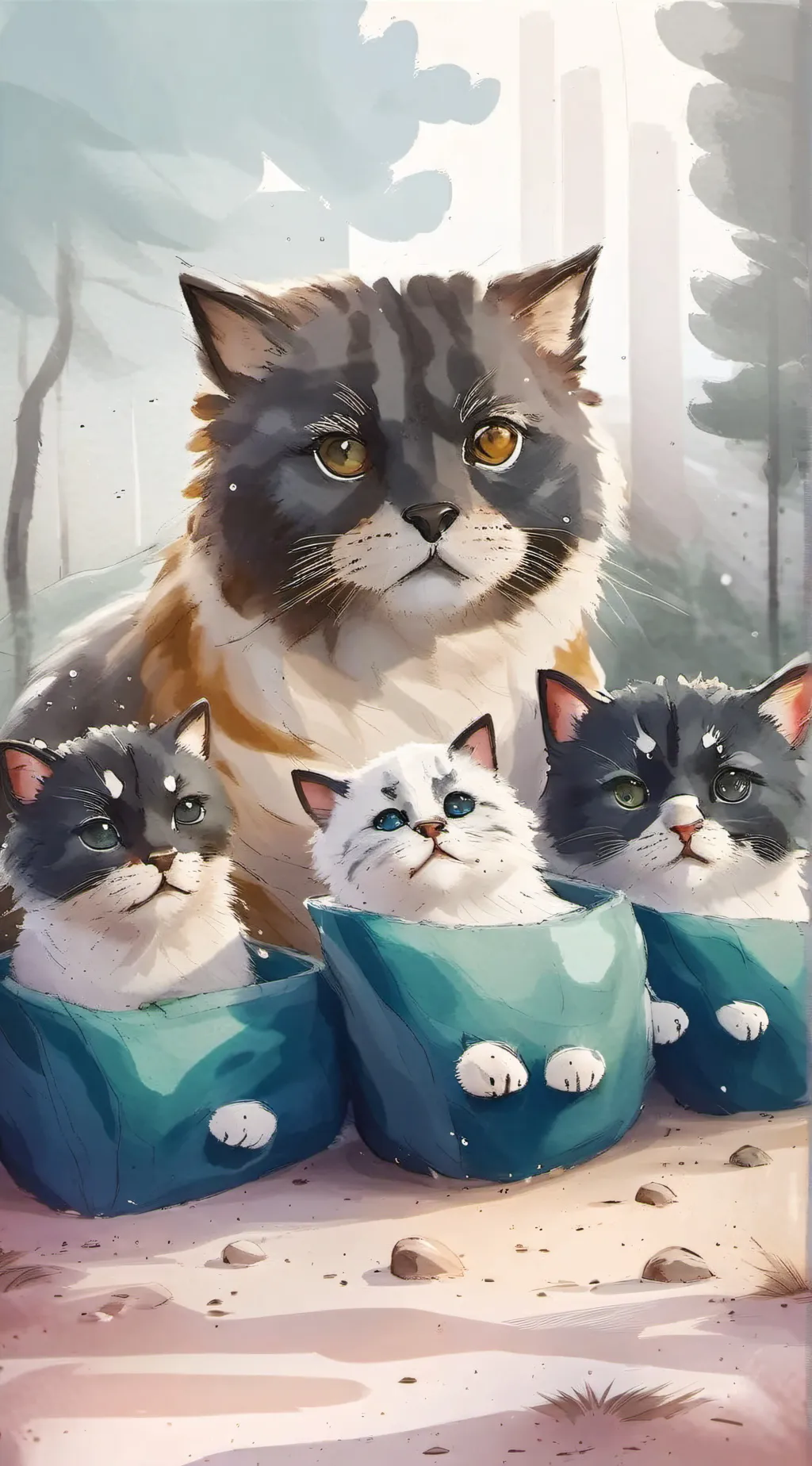 ai character: Mommy cat background