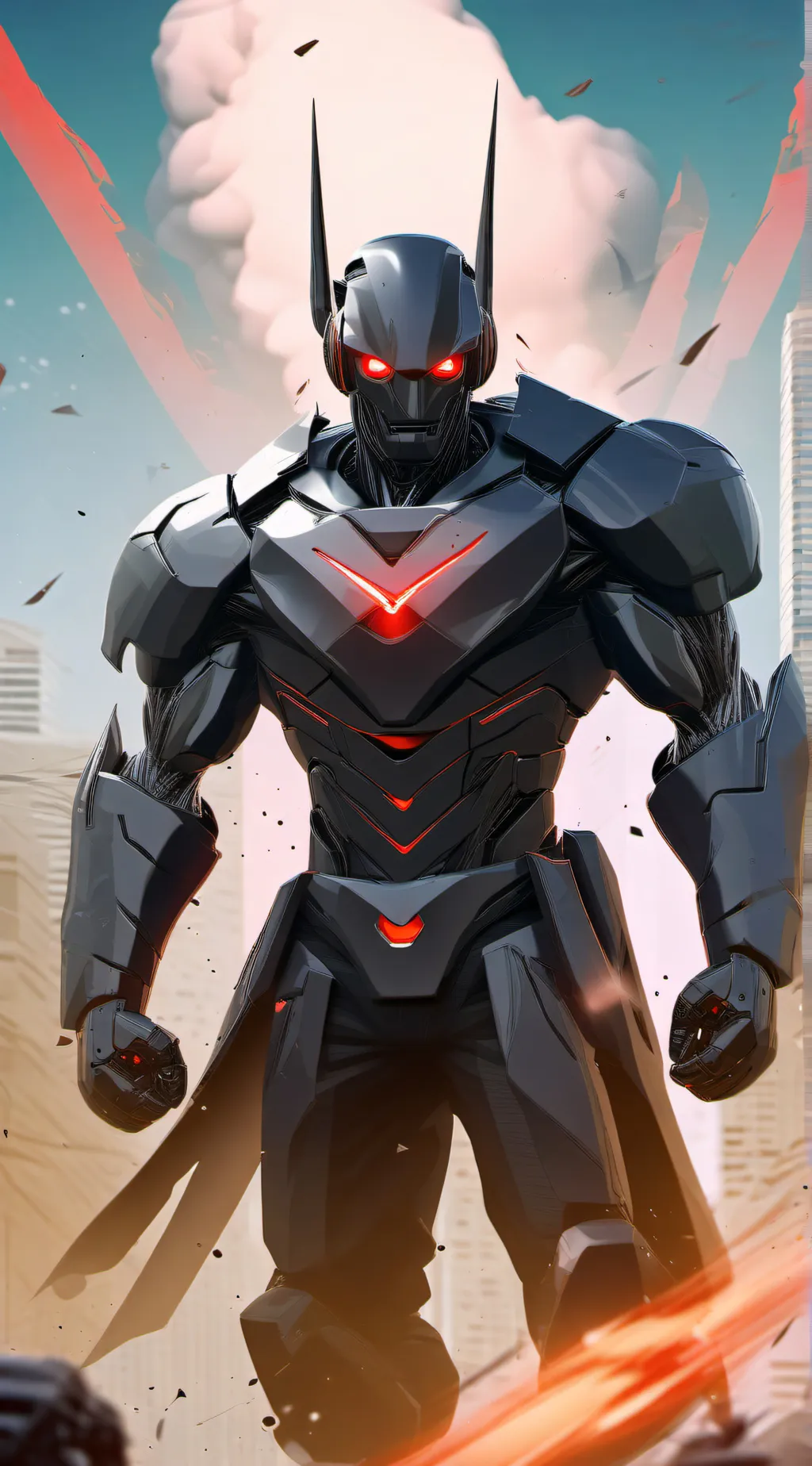 ai character: Red robo-2 background