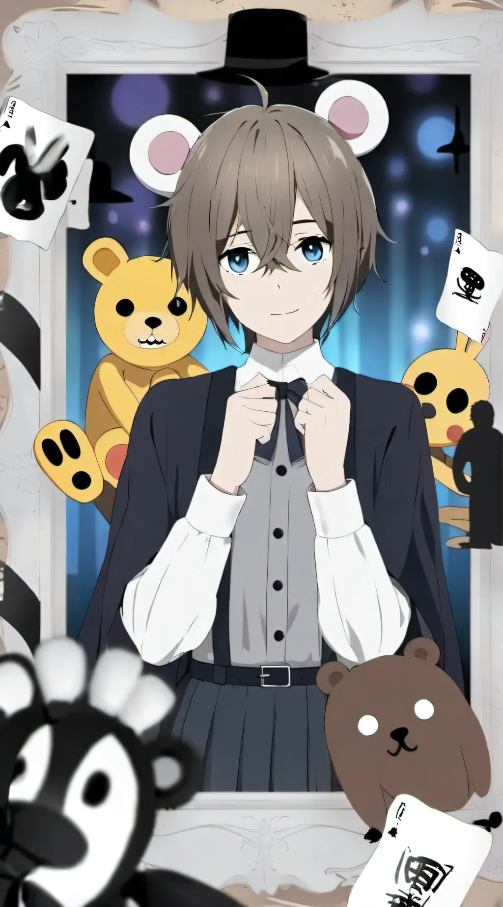 ai character: MHA X FNAF background