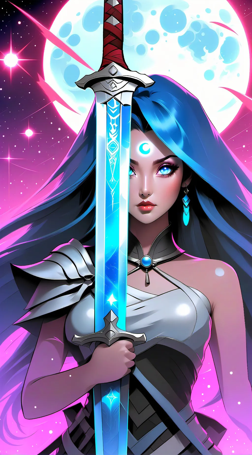 ai character: Goddes of the Moon background