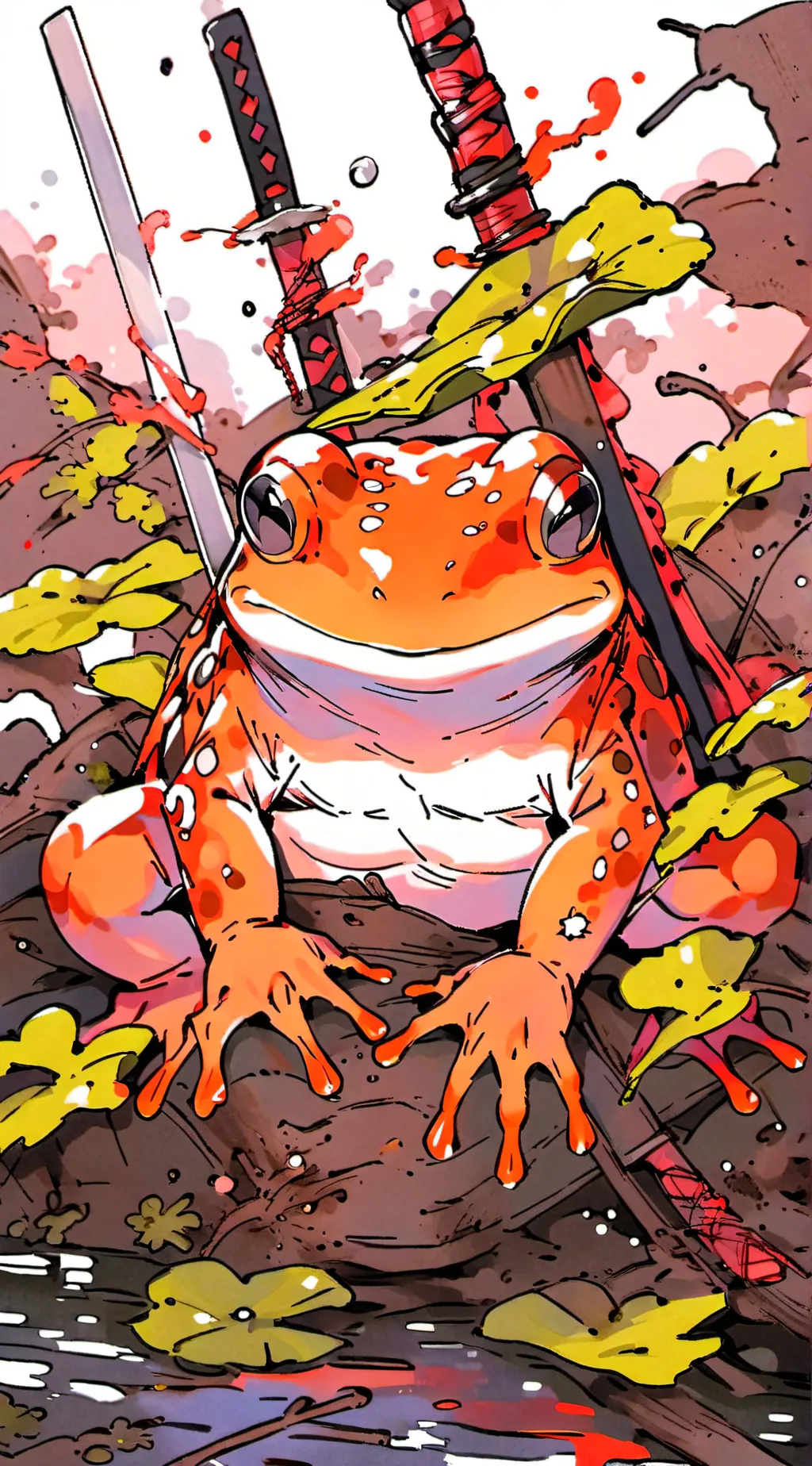 ai character: Angy frog background